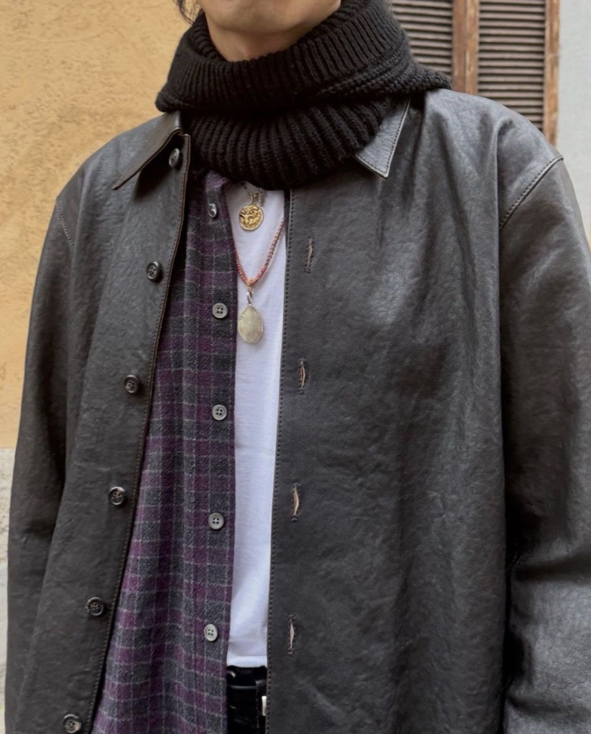 Our Legacy Our Legacy Borrowed BD Shirt Purple Grey Wool Size US M / EU 48-50 / 2 - 3 Thumbnail