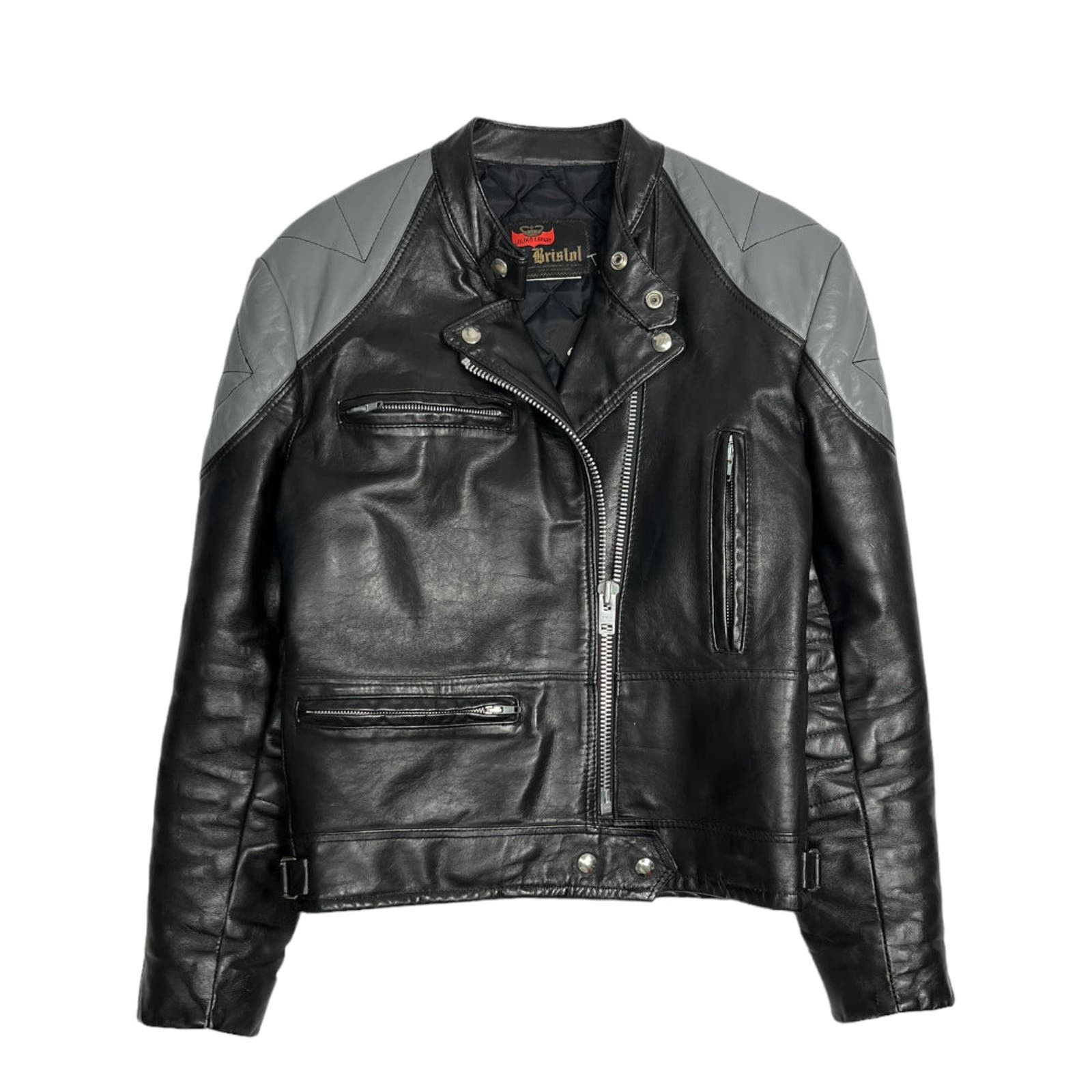 Image of Vintage Bristol Leather Moto Jacket S in Black, Men's (Size Small)