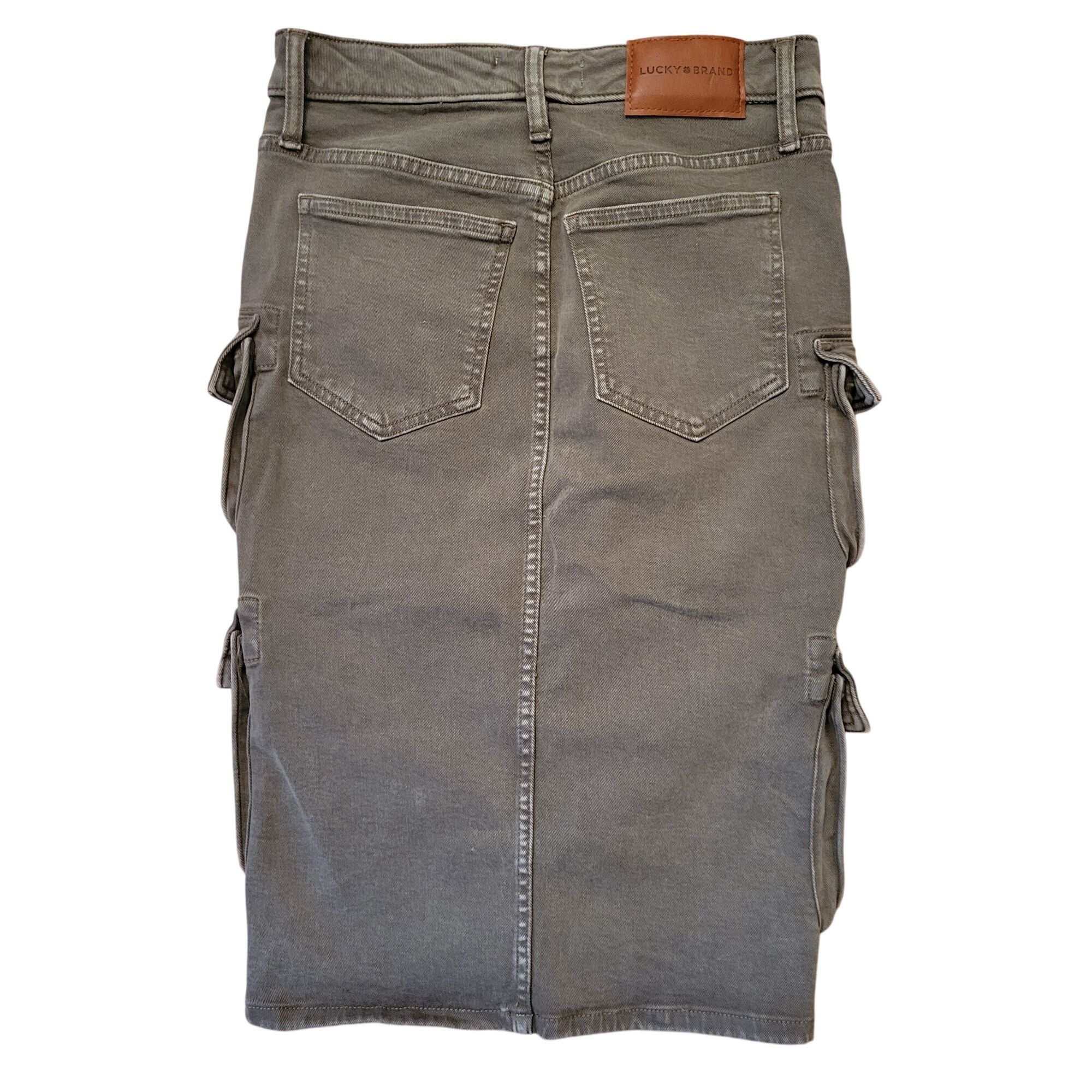 Lucky Brand Lucky Brand Olive Green Cargo Pencil Skirt 00/24 Utility Poc Size 24" / US 00 / IT 34 - 4 Thumbnail