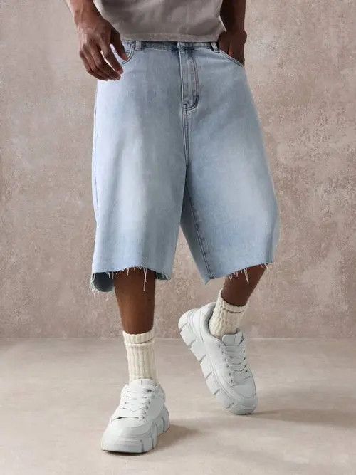 Japanese Brand × Vintage WASHED distressed Y2K egdy jorts shorst jeans Size US 34 / EU 50 - 3 Thumbnail