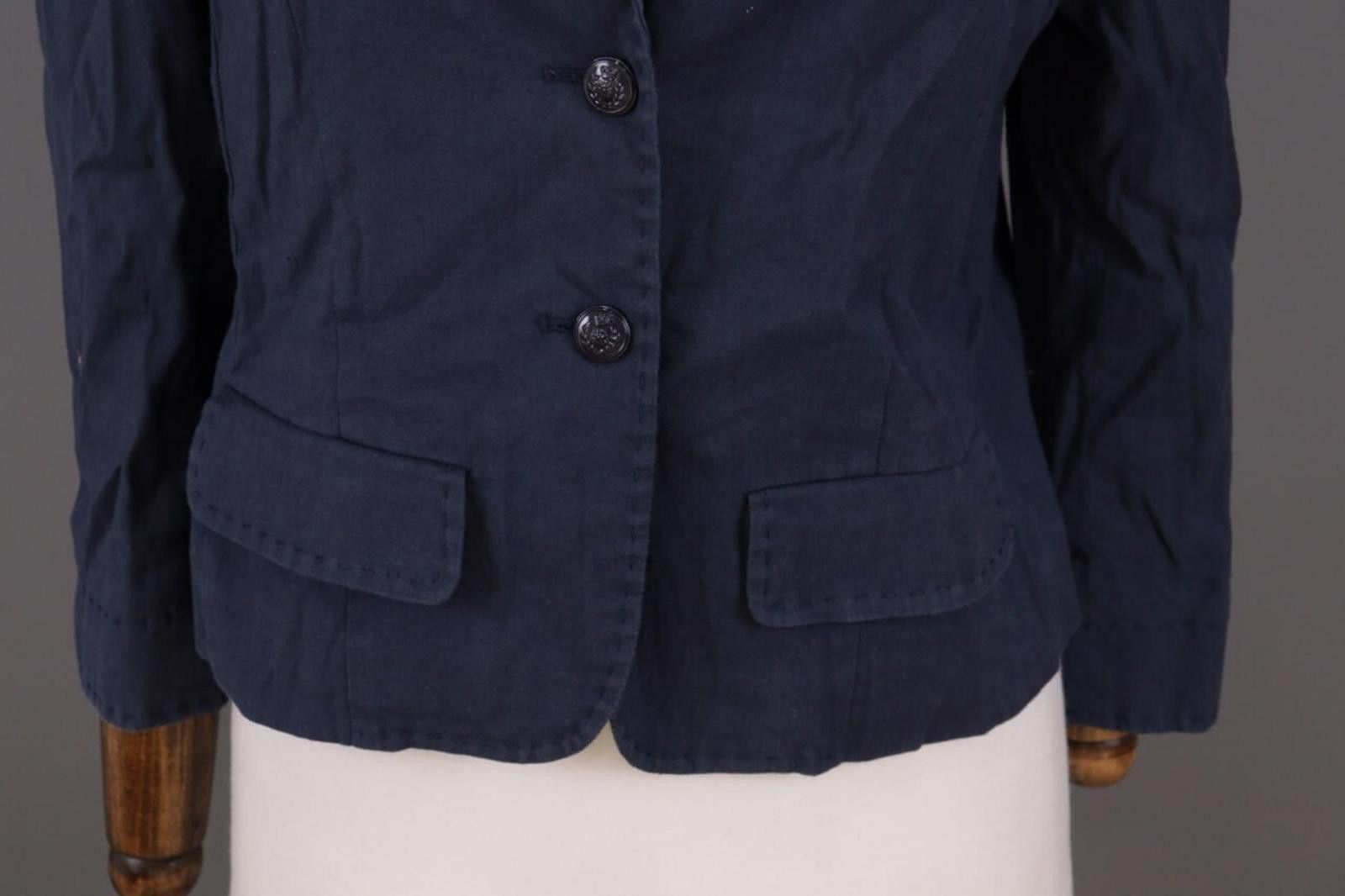 Designer Philosophy Di Alberte Ferretti Blue Linen Jacket Size USA 10 Size L / US 10 / IT 46 - 4 Thumbnail
