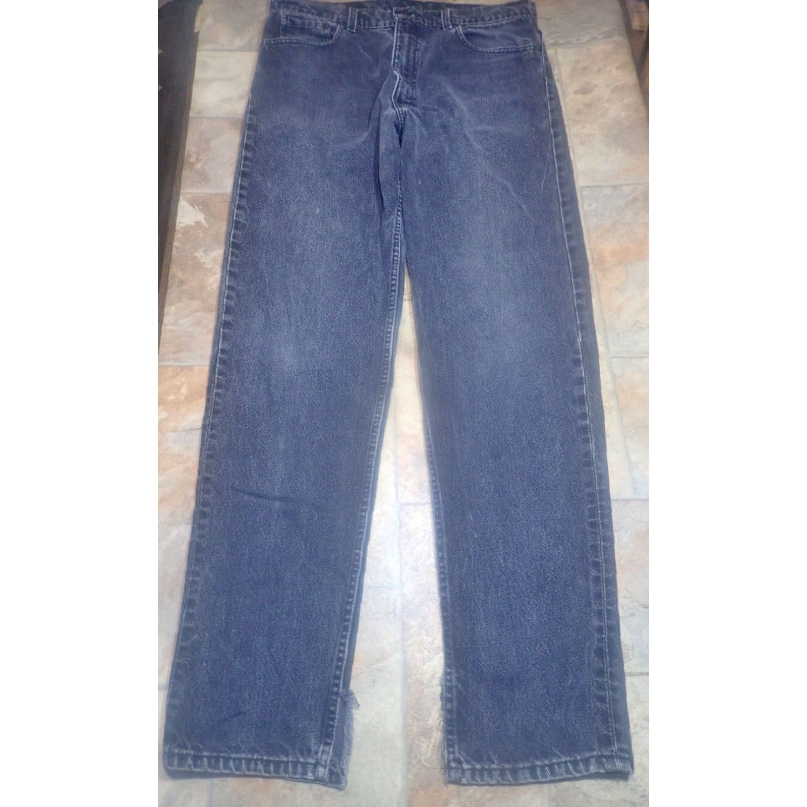 Levi's VINTAGE Levi's 550 Jeans Men 38x36 Black Denim Distressed 90s USA Fast Shipping Size US 38 / EU 54 - 2 Thumbnail