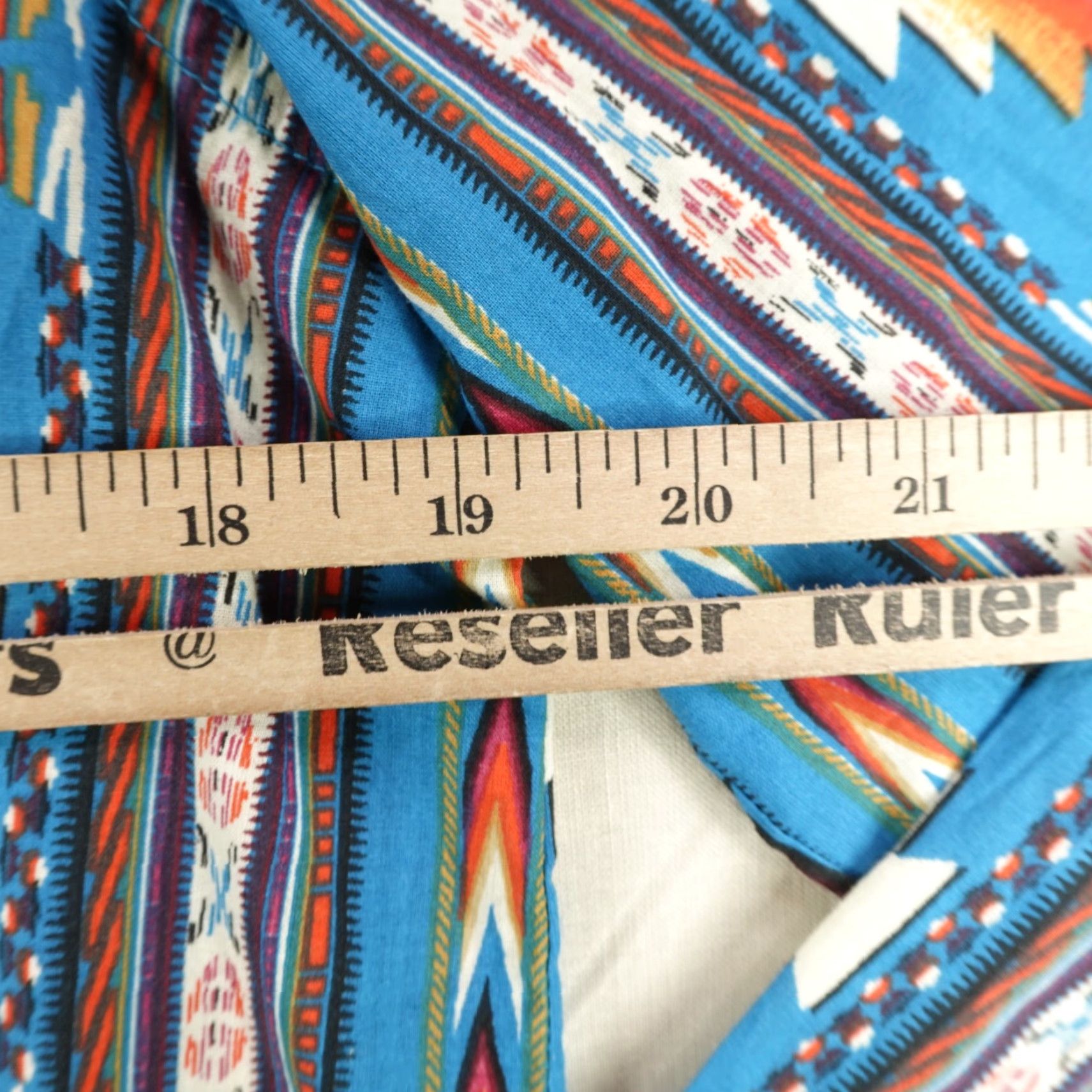 Vintage VINTAGE Cotton & Rye Women's Shirt Casual Long Sleeve Collared Button-Up Aztec Western Southwest Blue Medium Size M / US 6-8 / IT 42-44 - 7 Thumbnail