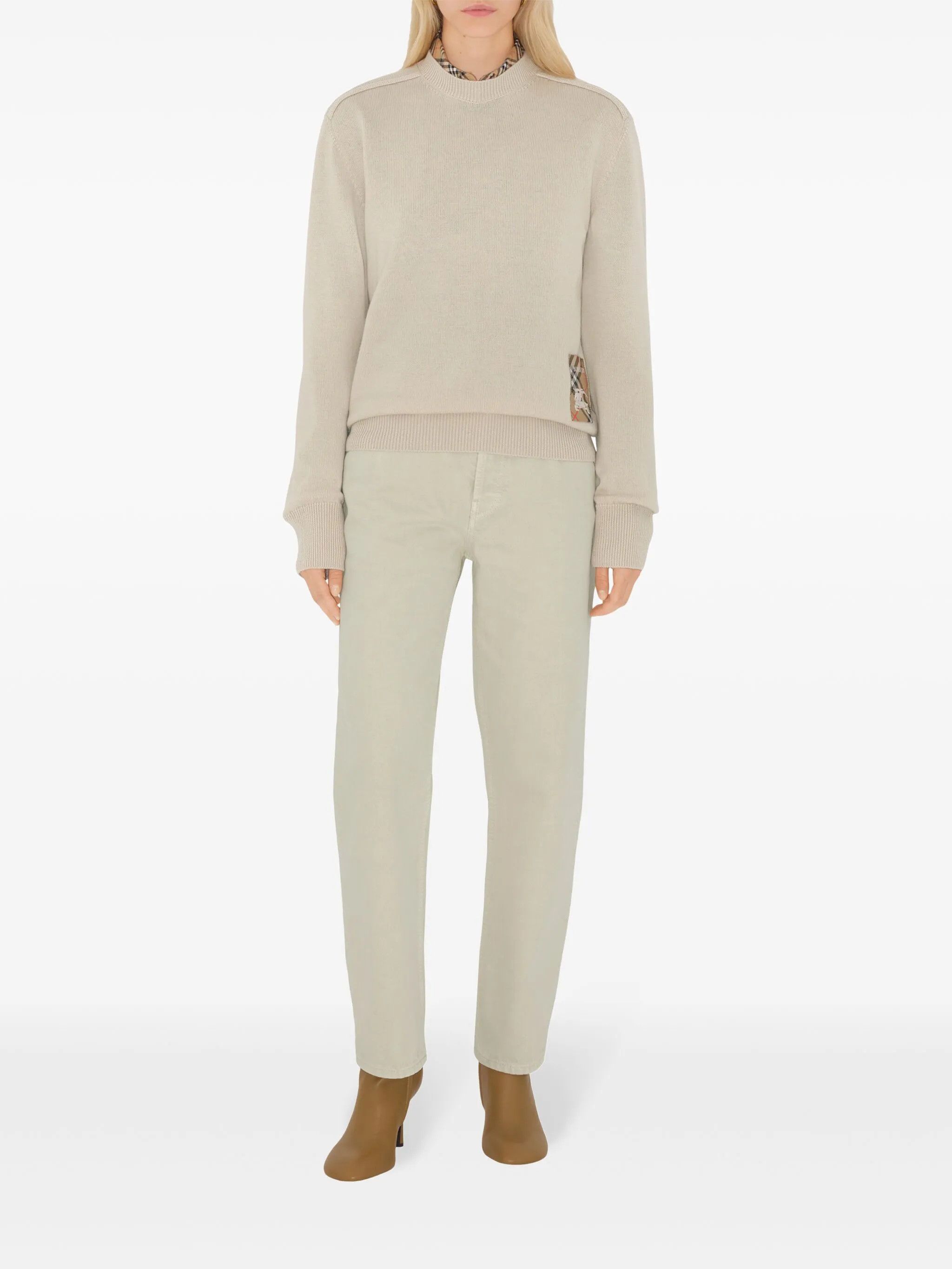 Burberry os11x1225 Dup / Check Label Wool Sweater in Beige Size S / US 4 / IT 40 - 2 Thumbnail