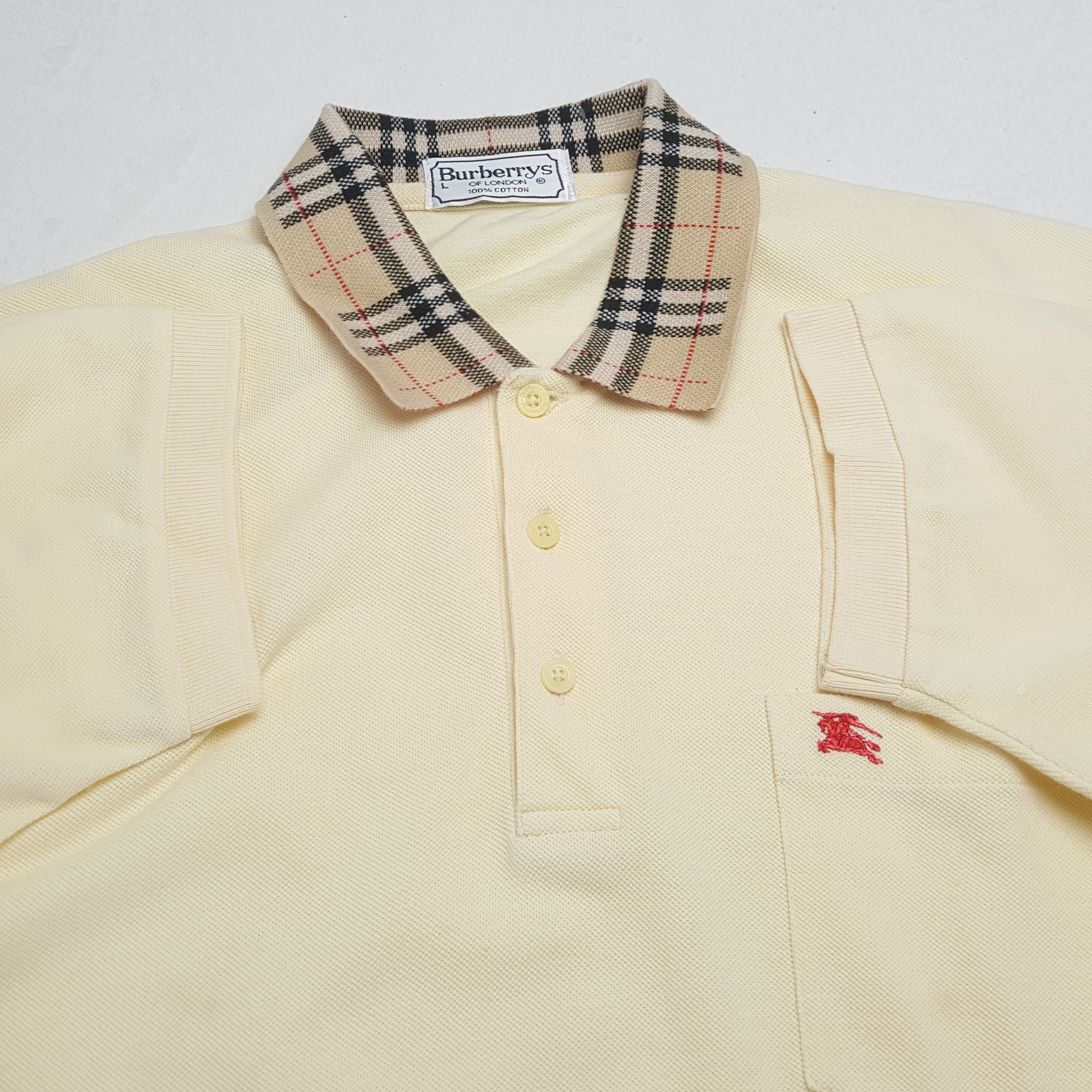 Burberry × Vintage Vintage BURBERRYS Nova Check Collar Design Polos Shirt Size US L / EU 52-54 / 3 - 5 Thumbnail