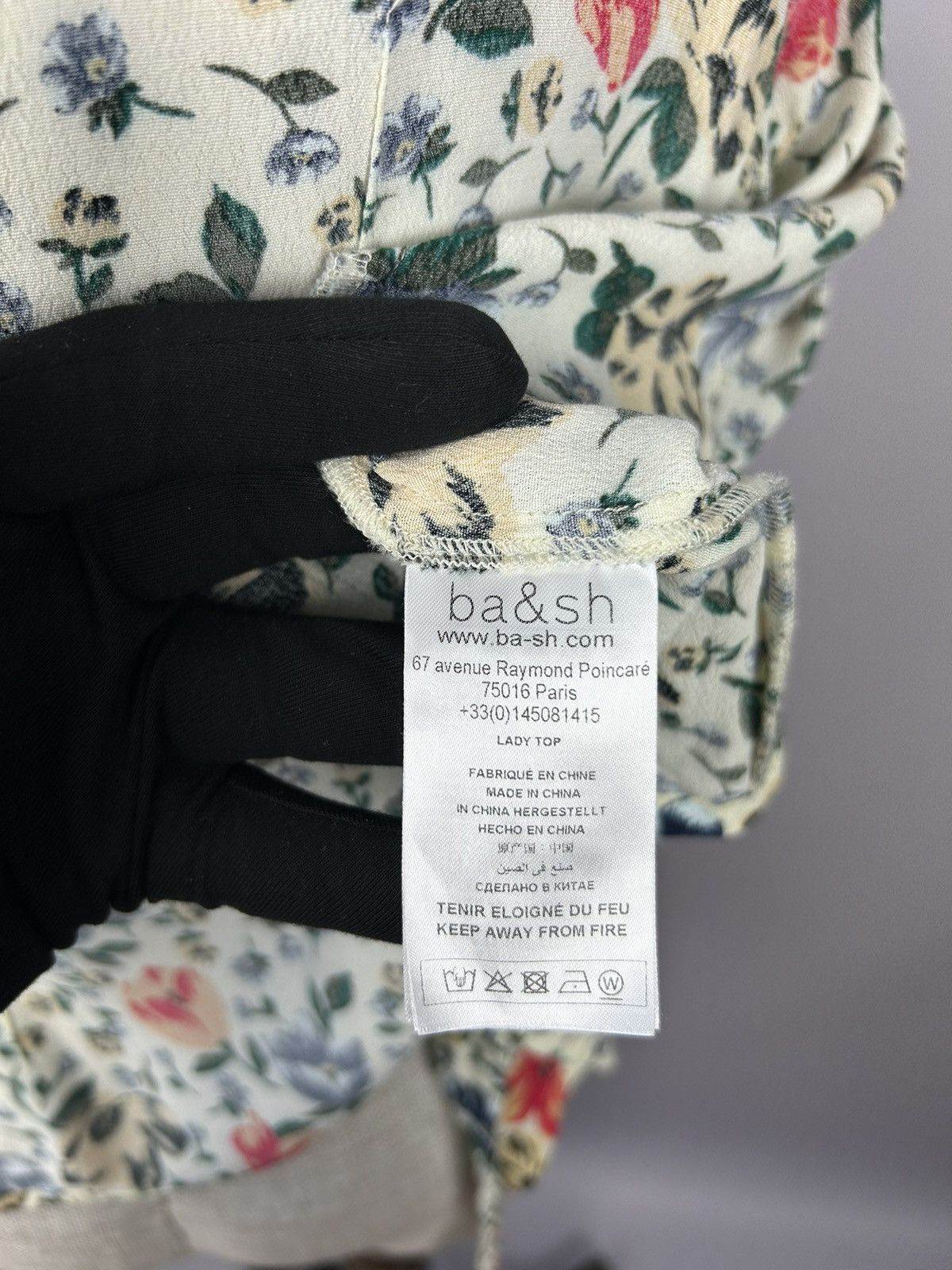 ba&sh Ba&Sh Paco Floral Wrap Top In Ecru 100% Viscose Size 0 XS Size XS / US 0-2 / IT 36-38 - 9 Thumbnail