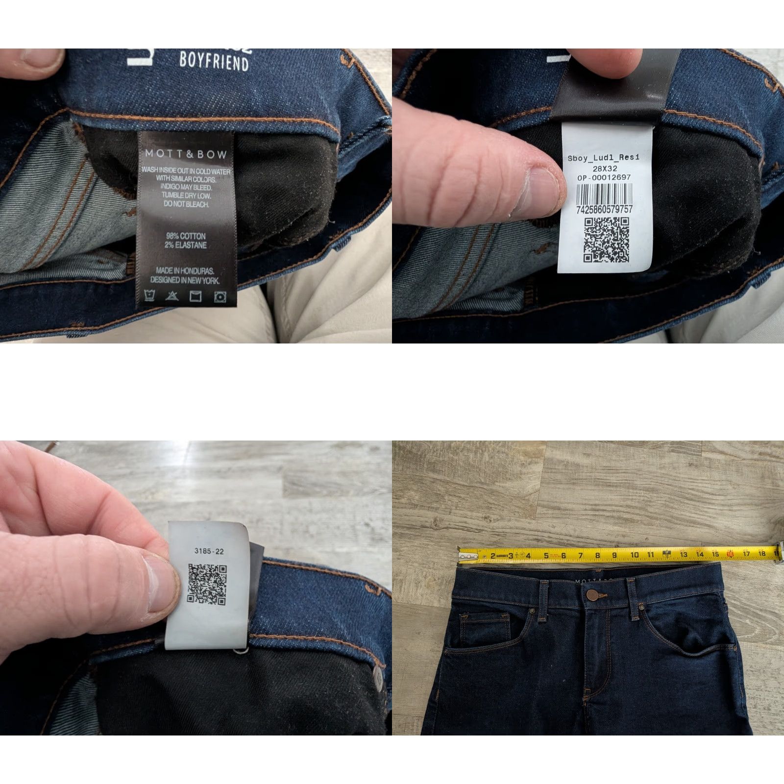 Mott & Bow Mott & Bow Ludlow Boyfriend Jeans Dark Wash Stretch Denim Women’s 28x32 EUC Size 28" / US 6 / IT 42 - 8 Thumbnail