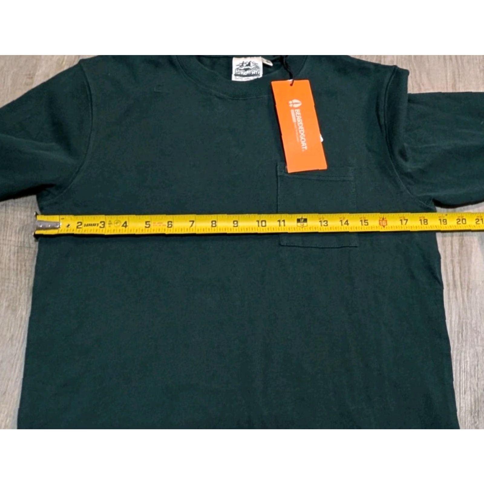Vintage NWT Bearded Goat Shirt Women Sz S Long Sleeve Pocket Tee Forest Green Size S / US 4 / IT 40 - 7 Thumbnail