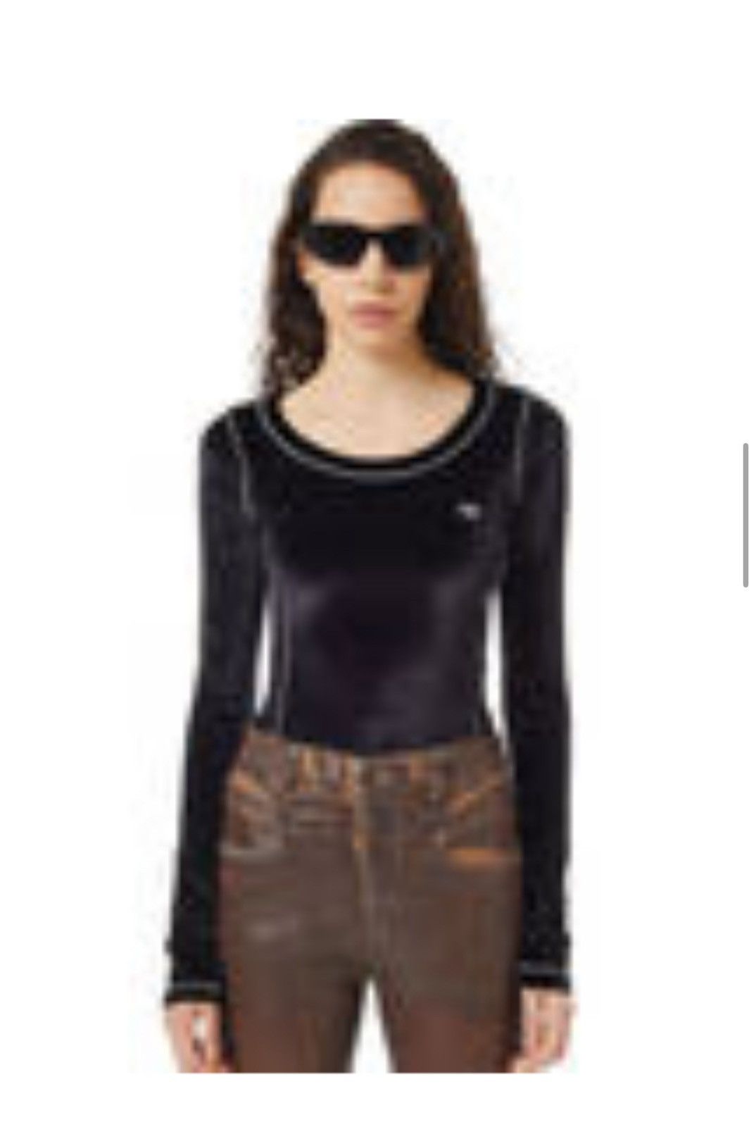 Diesel DIESEL Velly' velour top black size M Size M / US 6-8 / IT 42-44 - 4 Thumbnail
