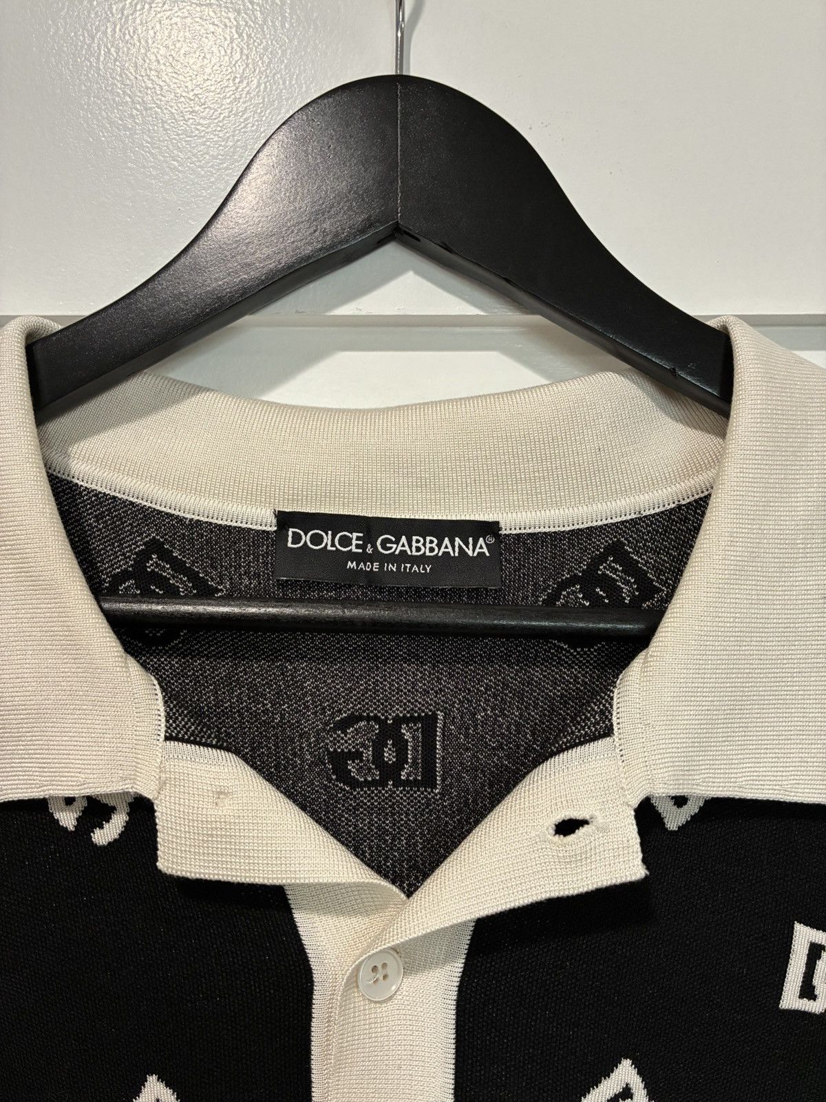 Dolce & Gabbana Dolce & Gabbana Monogram Knitted Polo Size US L / EU 52-54 / 3 - 3 Thumbnail