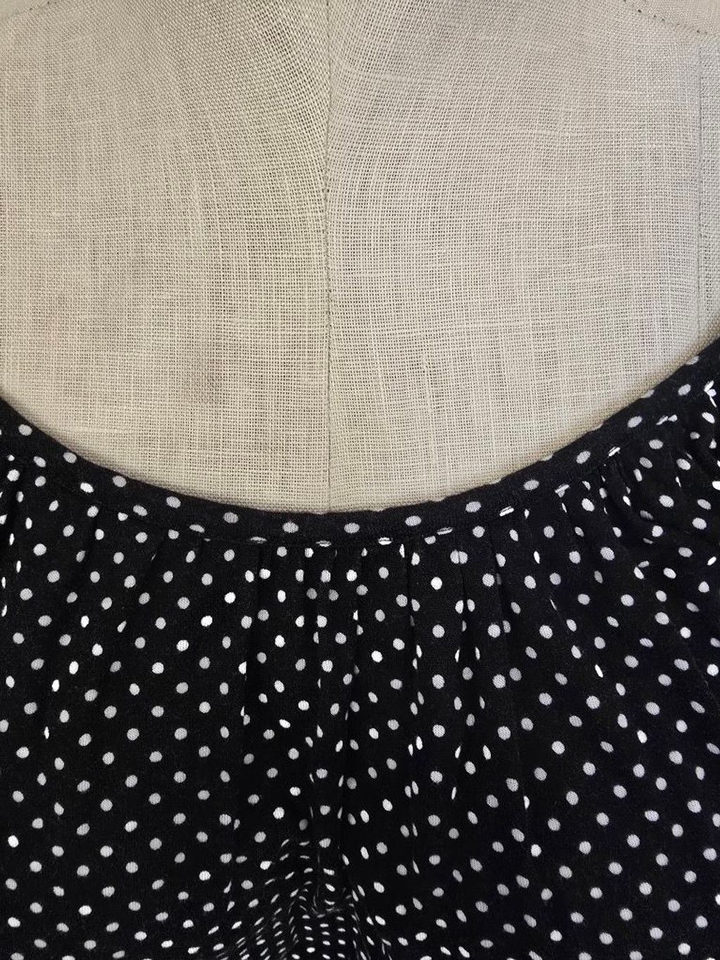 The Unbranded Brand Michael Kors Black & White Polka Dot Elastic Waist Blouse M Size L / US 10 / IT 46 - 5 Thumbnail