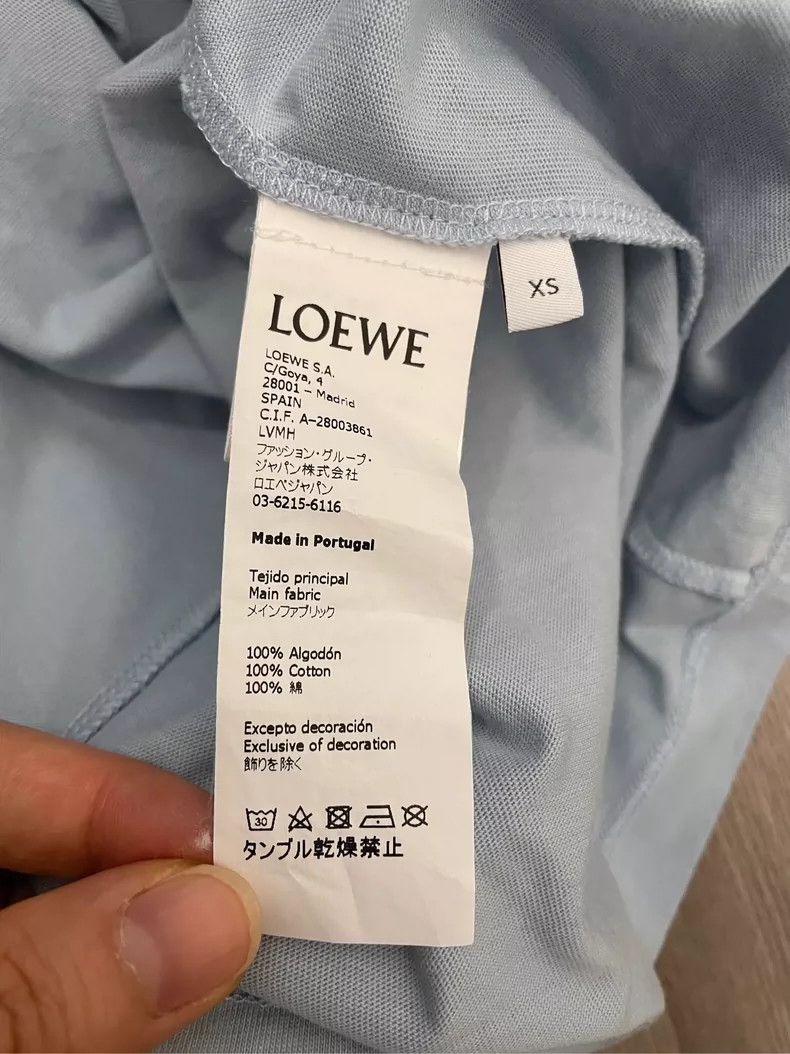 Loewe loewe Blue embroidered small logo irregular hem short sleev Size US XS / EU 42 / 0 - 6 Thumbnail