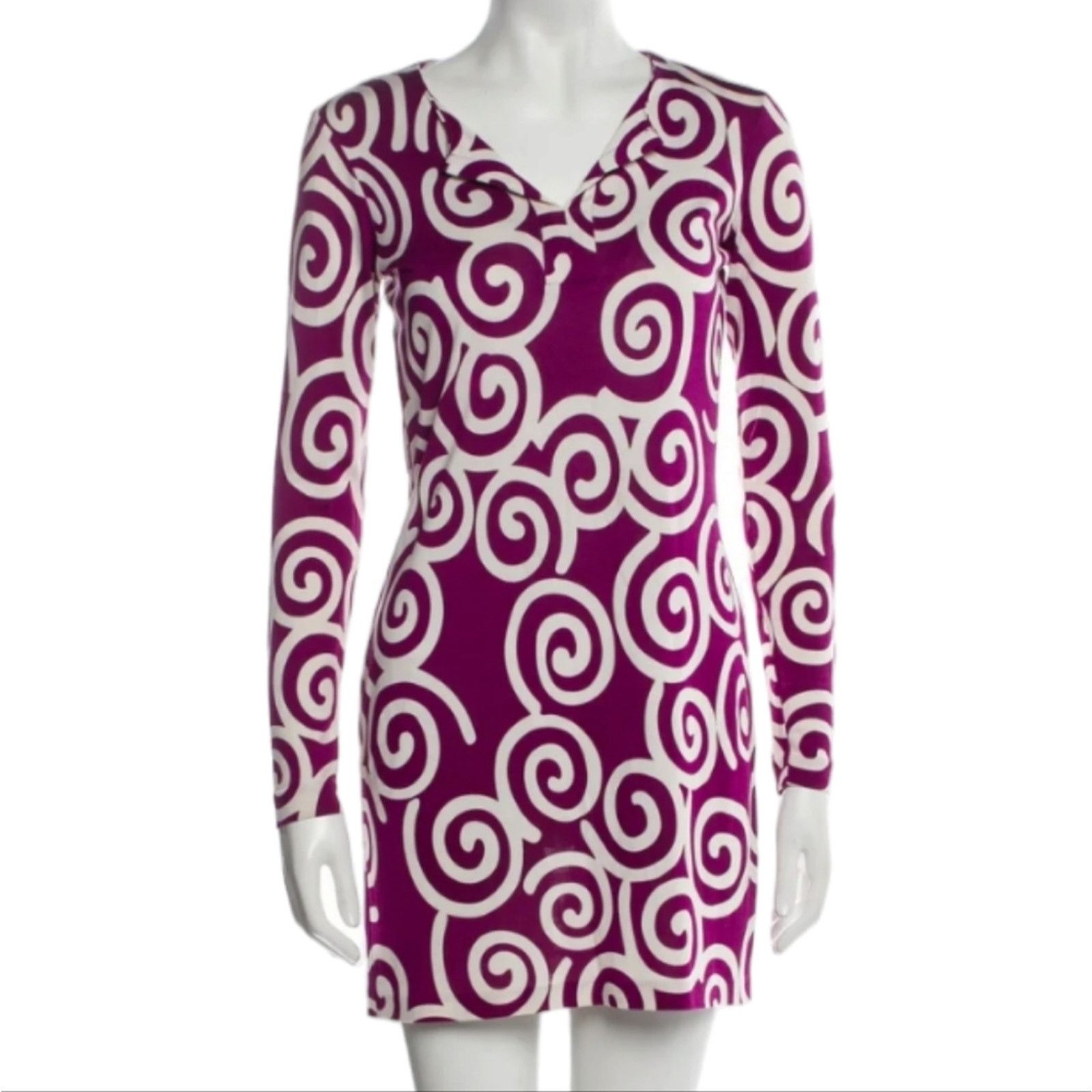 Diane von Furstenberg Diane Von Furstenberg Silk Swirl Print Sheath Dress 2 Size XS / US 0-2 / IT 36-38 - 1 Thumbnail