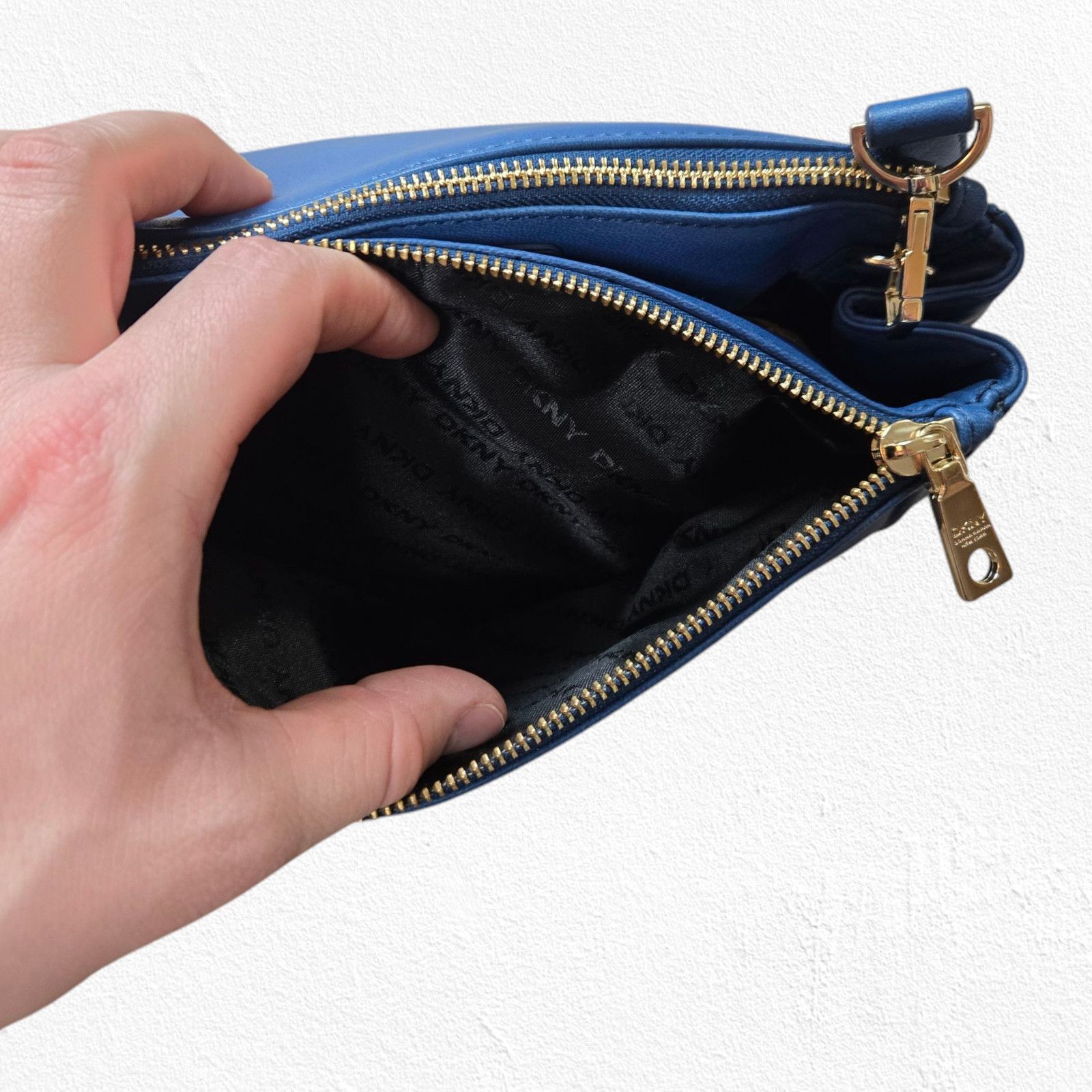 DKNY DKNY Blue Leather Crossbody Bag Adjustable Strap Size ONE SIZE - 12 Thumbnail