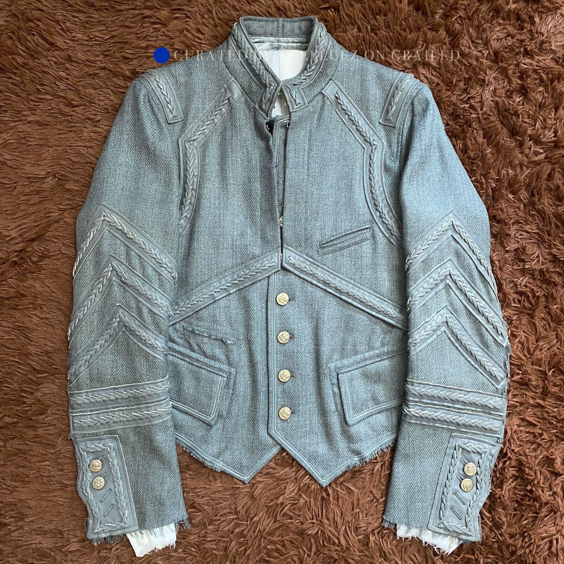 Takahiromiyashita The Soloist. Stylish Blue Napoleon Court Blazer Size US S / EU 44-46 / 1 - 1 Thumbnail
