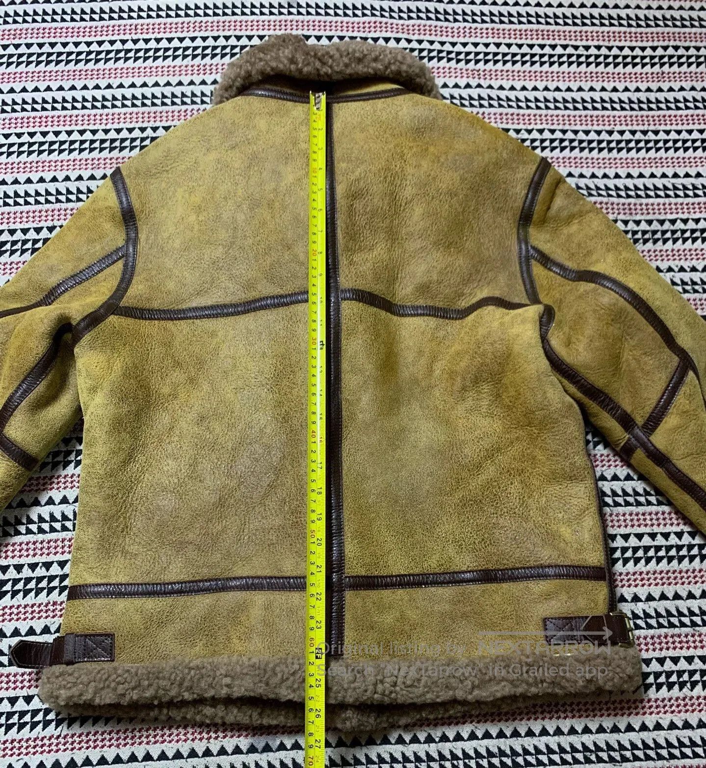 Vintage vintage kuzu deri shearling motorcycle jacket. Size US S / EU 44-46 / 1 - 6 Thumbnail