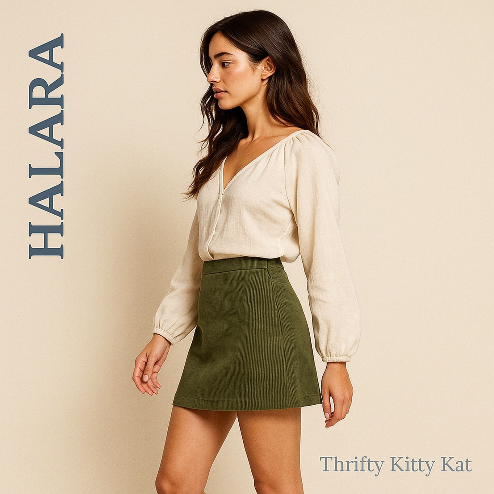 Other Halara High Waisted 2 in 1 Corduroy A Line Mini Skort XS NWT Size 26" / US 2 / IT 38 - 3 Thumbnail