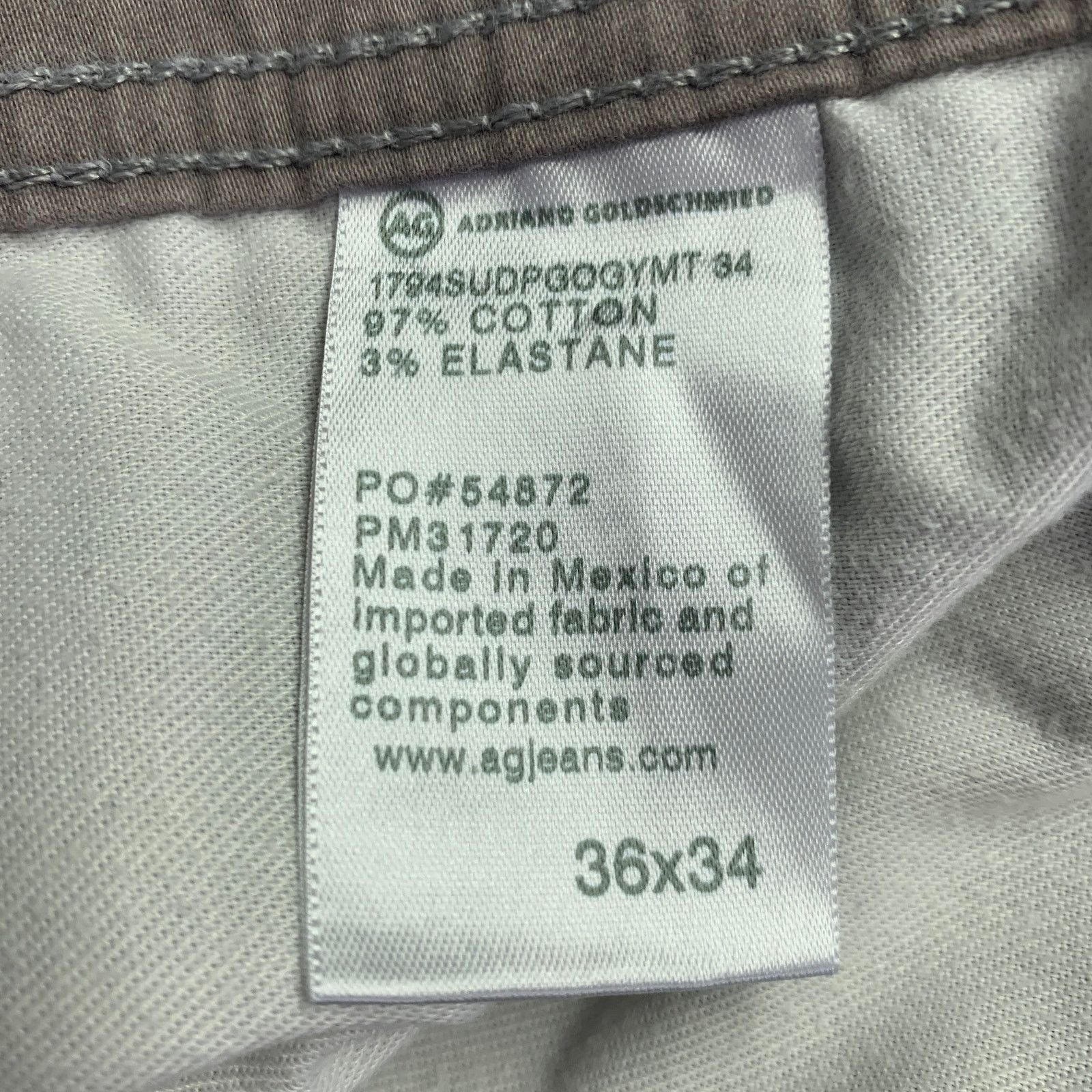 AG Adriano Goldschmied Everett Grey Taupe Cotton Blend Jean Cut Casual Pants Size US 36 / EU 52 - 6 Thumbnail