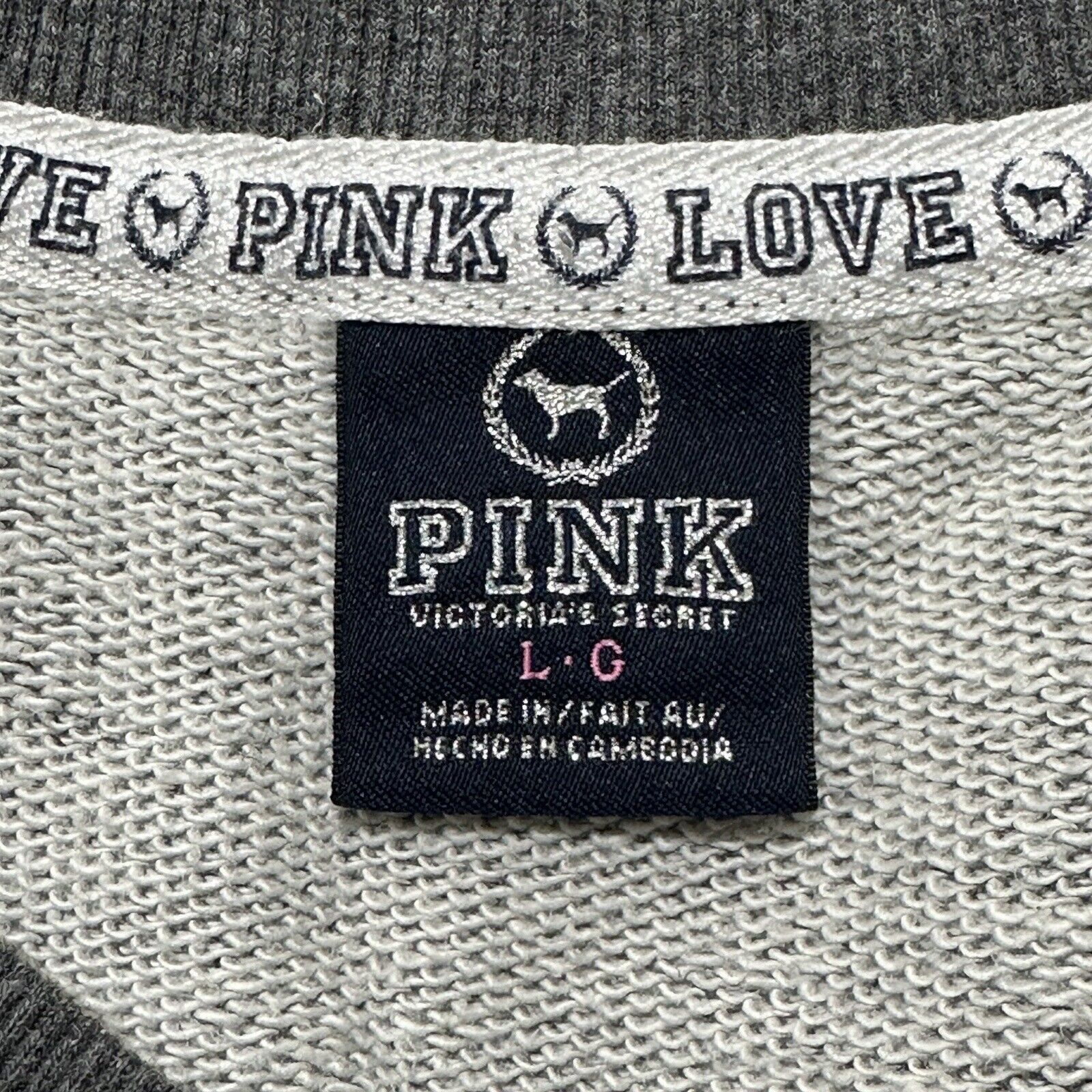 Victoria's Secret Victoria's Secret PINK Large Gray Crewneck Sweatshirt Dog Size L / US 10 / IT 46 - 3 Thumbnail