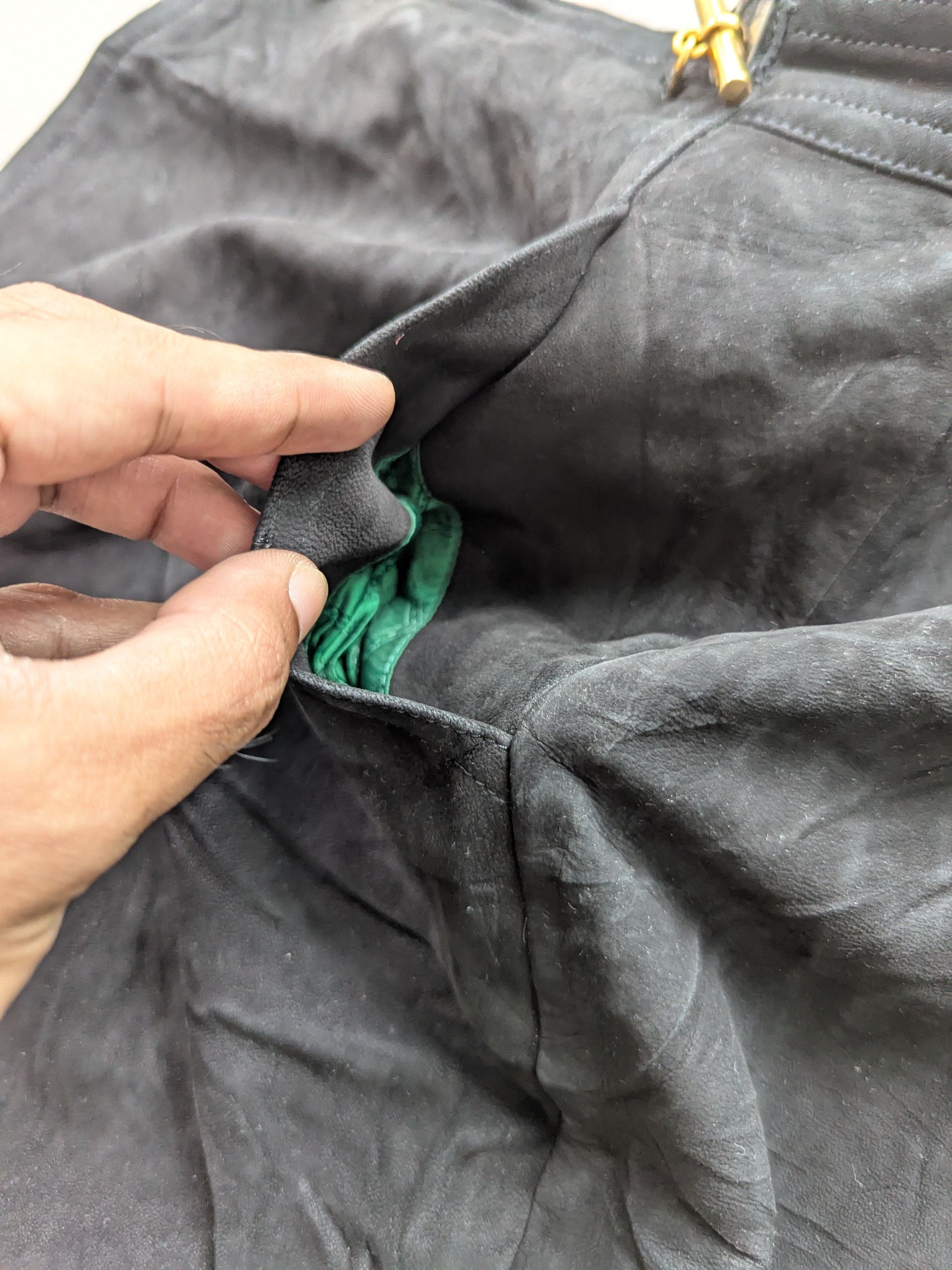 Hermes × Vintage Hermes Midi Skirt Nubuck Leather Viscose Lining Size 25" / US 0 / IT 36 - 15 Thumbnail