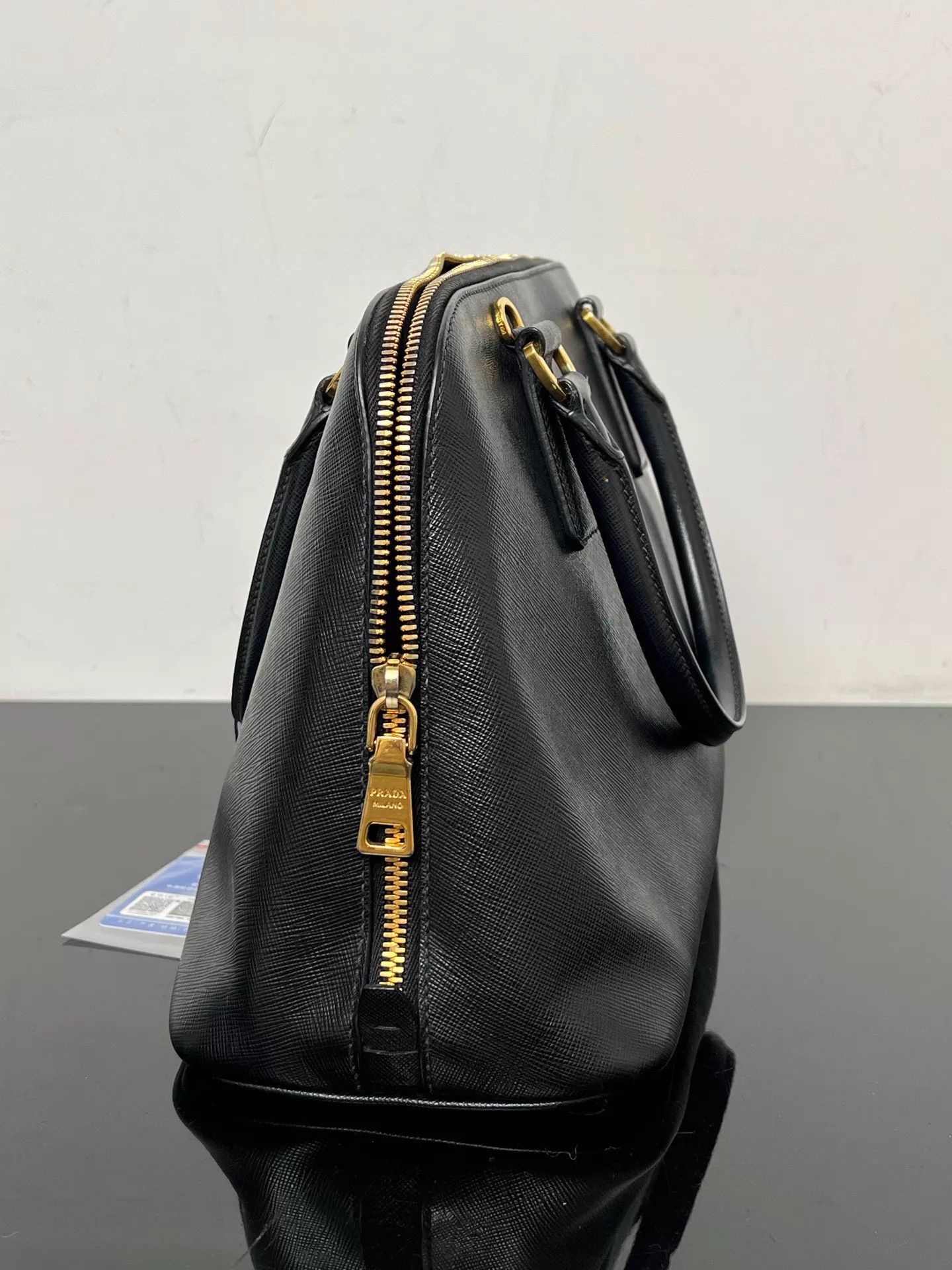Prada Prada Black & Gold Shell Bag with Strap 98 New Size ONE SIZE - 3 Thumbnail