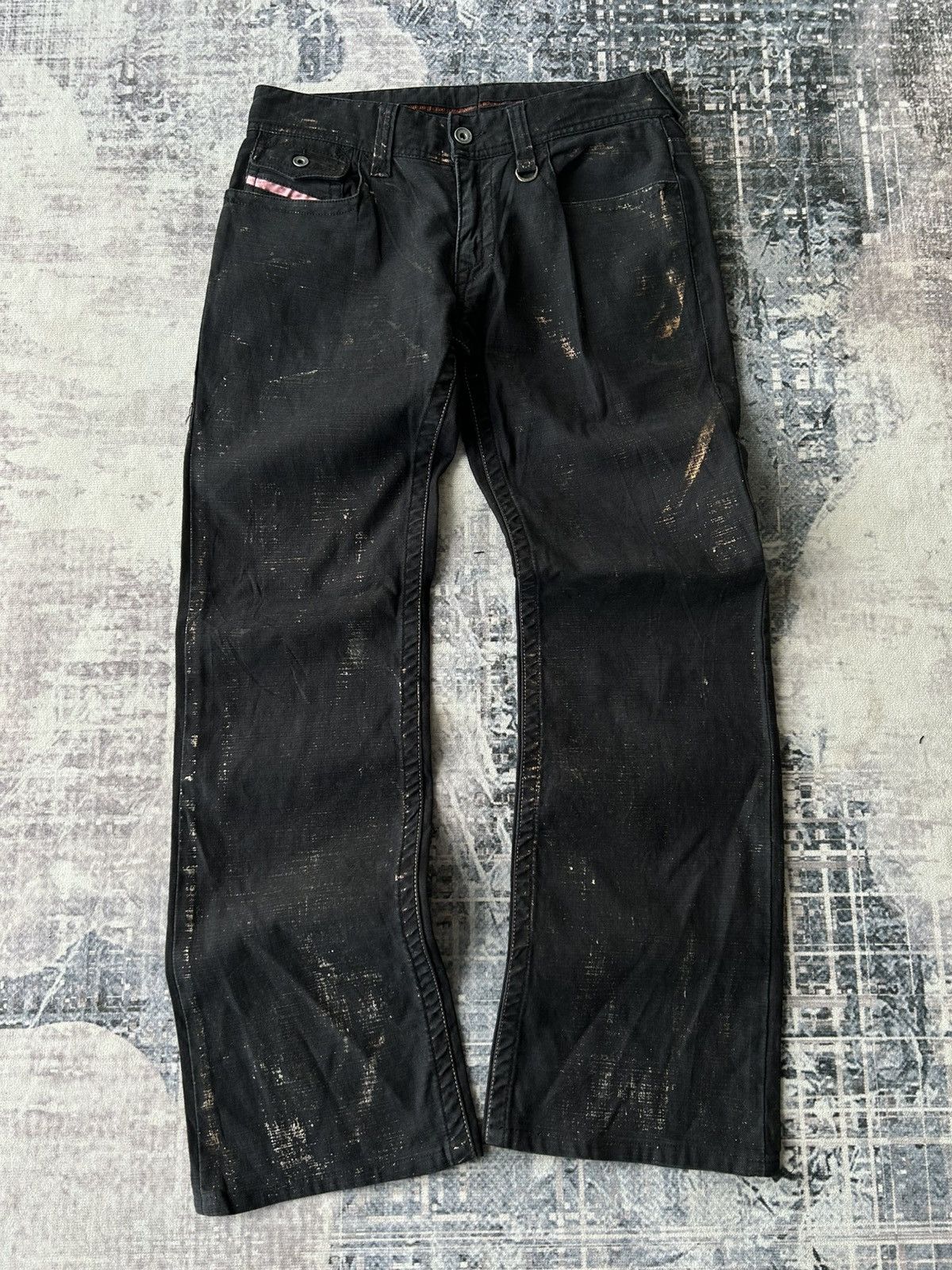 Japanese Brand Flared Nicole Punk Black Pants Size US 31 - 1 Thumbnail