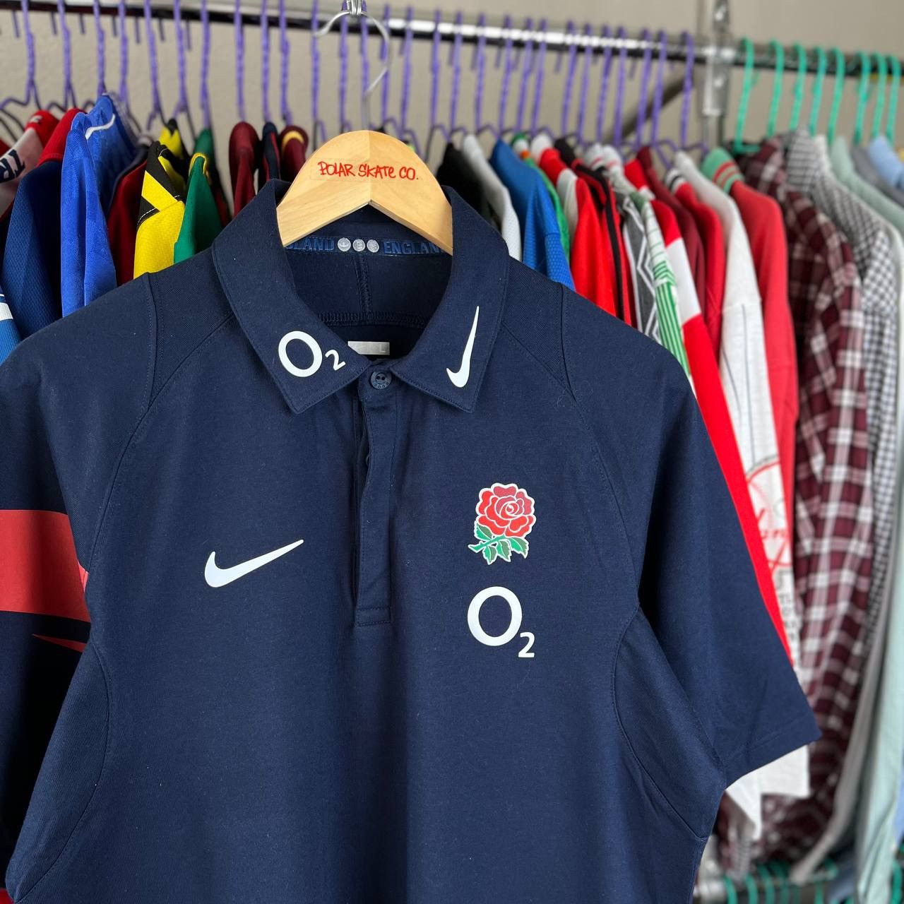 Other Vintage 00s Nike England Rugby Football Jersey Polo T Shirt Size US L / EU 52-54 / 3 - 3 Thumbnail