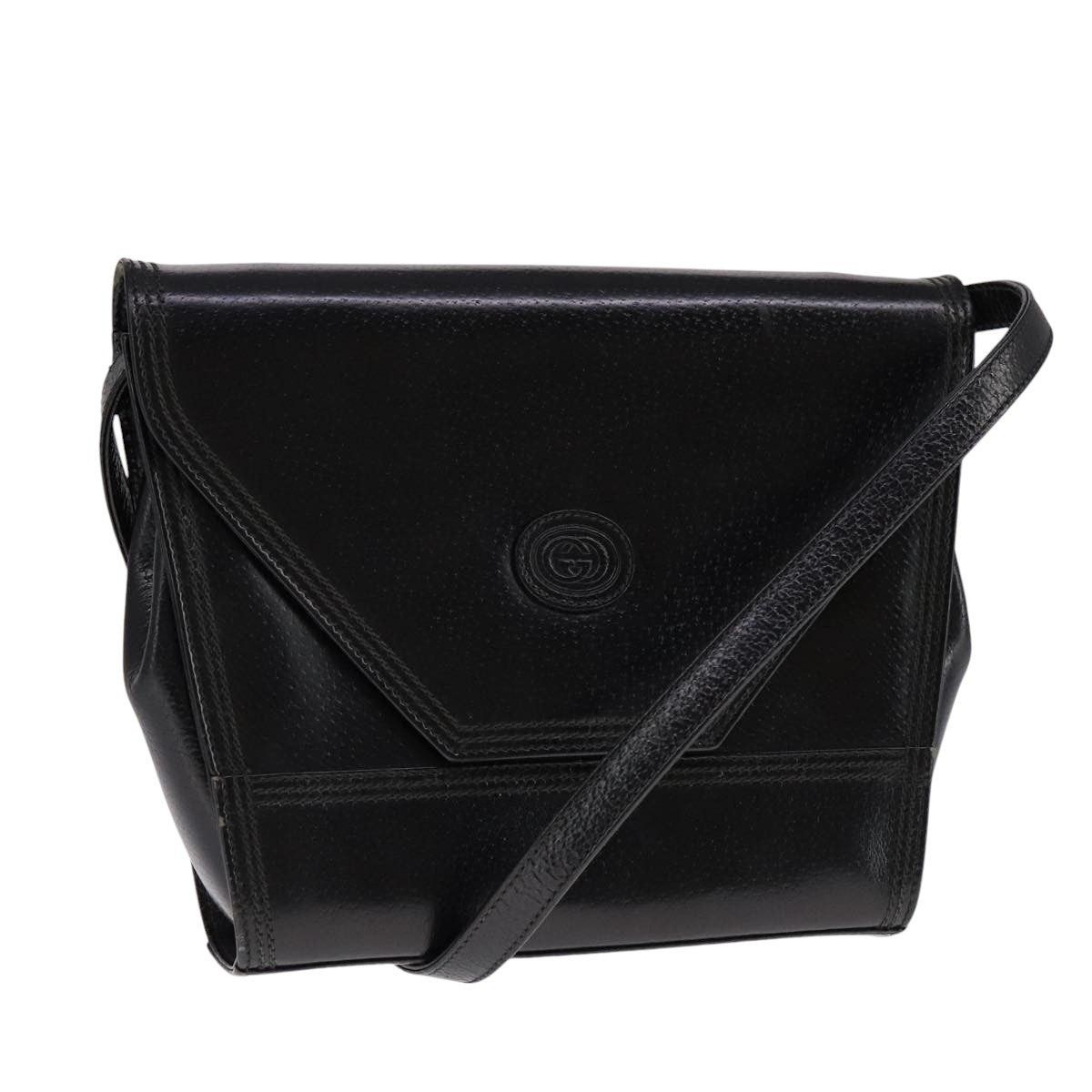 GUCCI Shoulder Bag Leather Black