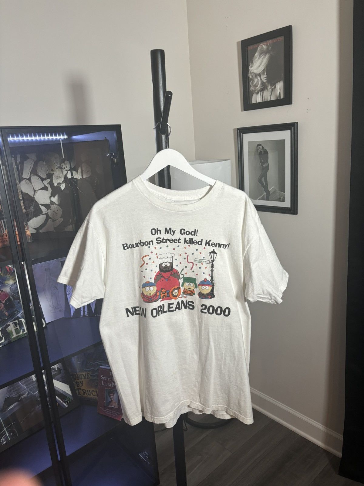 Image of Grail x Vintage South Park Bourbon St 2000 Tee in White, Men's (Size XL)