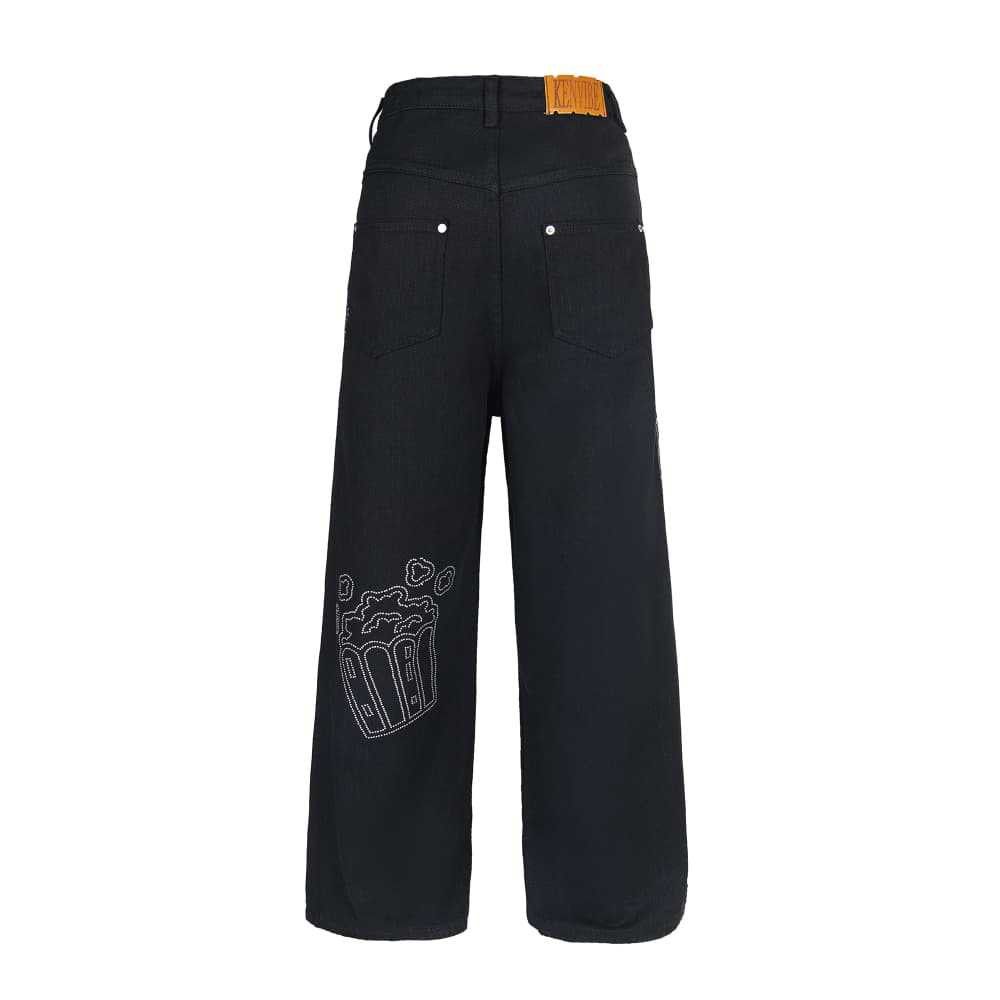 Japanese Brand × Jean Men's straight hip-hop fun pattern loose wide-leg jeans Size US 32 / EU 48 - 2 Thumbnail