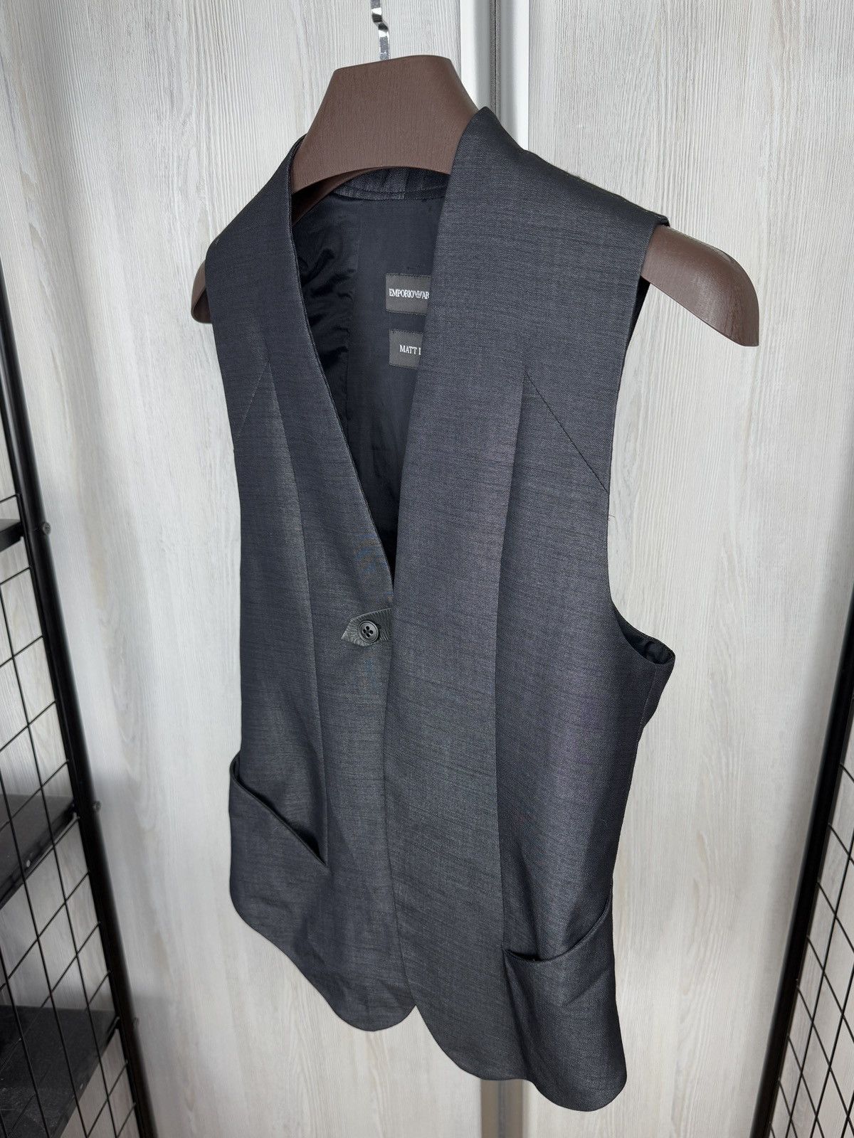 Emporio Armani Emporio Armani Matt Line Charocal grey Suit Vest Tailoring Size 38R - 5 Thumbnail
