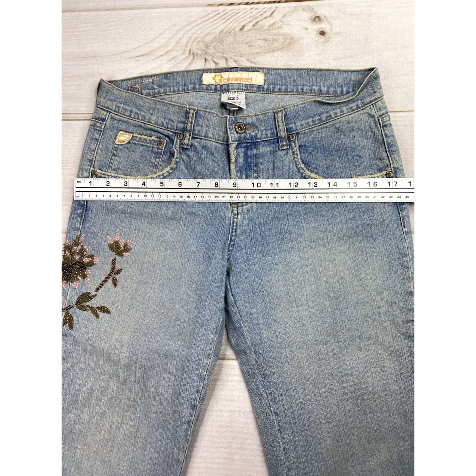 Vintage VINTAGE Z. Cavaricci Jeans Jr Sz 9 Light Wash Floral Embroidered Low Rise Bohemian 90s Hippie Whimsigoth Jeans Womens Size 30" / US 8 / IT 44 - 5 Thumbnail