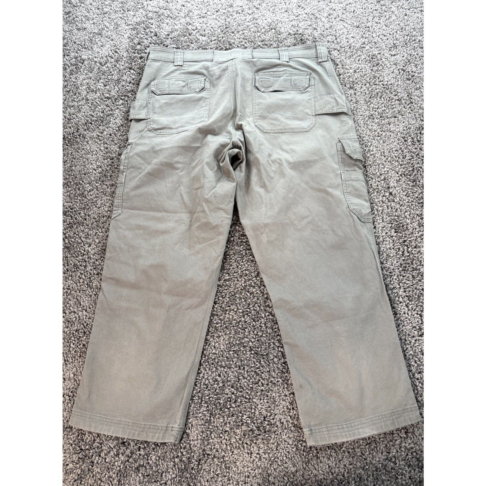 CO Duluth FIRE HOSE CARGO WORK PANTS 40x30 Gray Cotton Spandex Cargo Pockets Straight Leg Mens Size US 40 / EU 56 - 6 Thumbnail