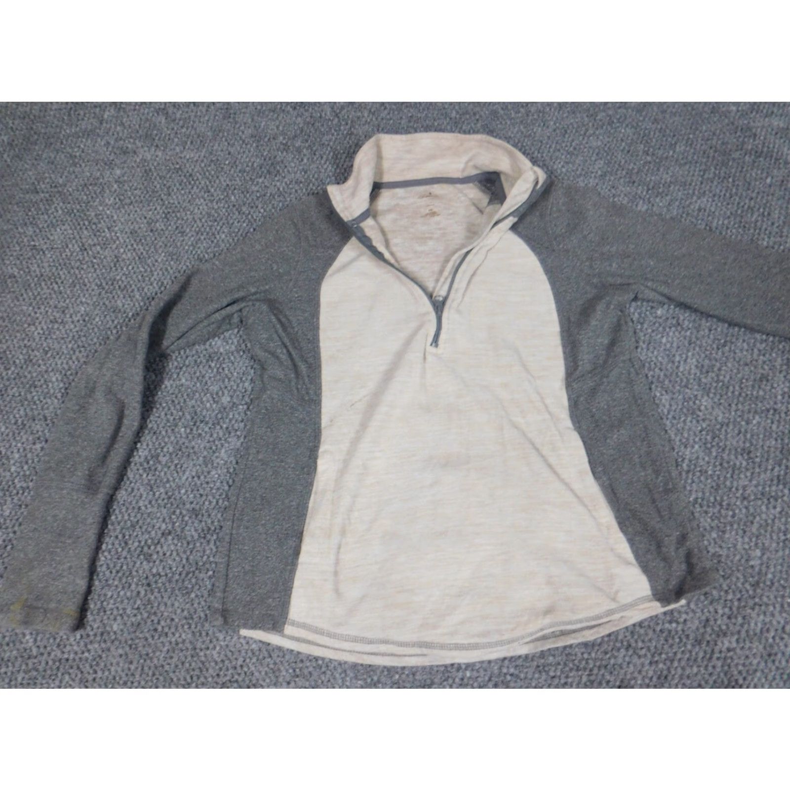 Vintage St.Johns Bay Womens Sweater PS Petites Gray Pullover Mock Neck Knit Cotton Tight-Knit Long Sleeve Fully Breathable Stretch Size S / US 4 / IT 40 - 3 Thumbnail