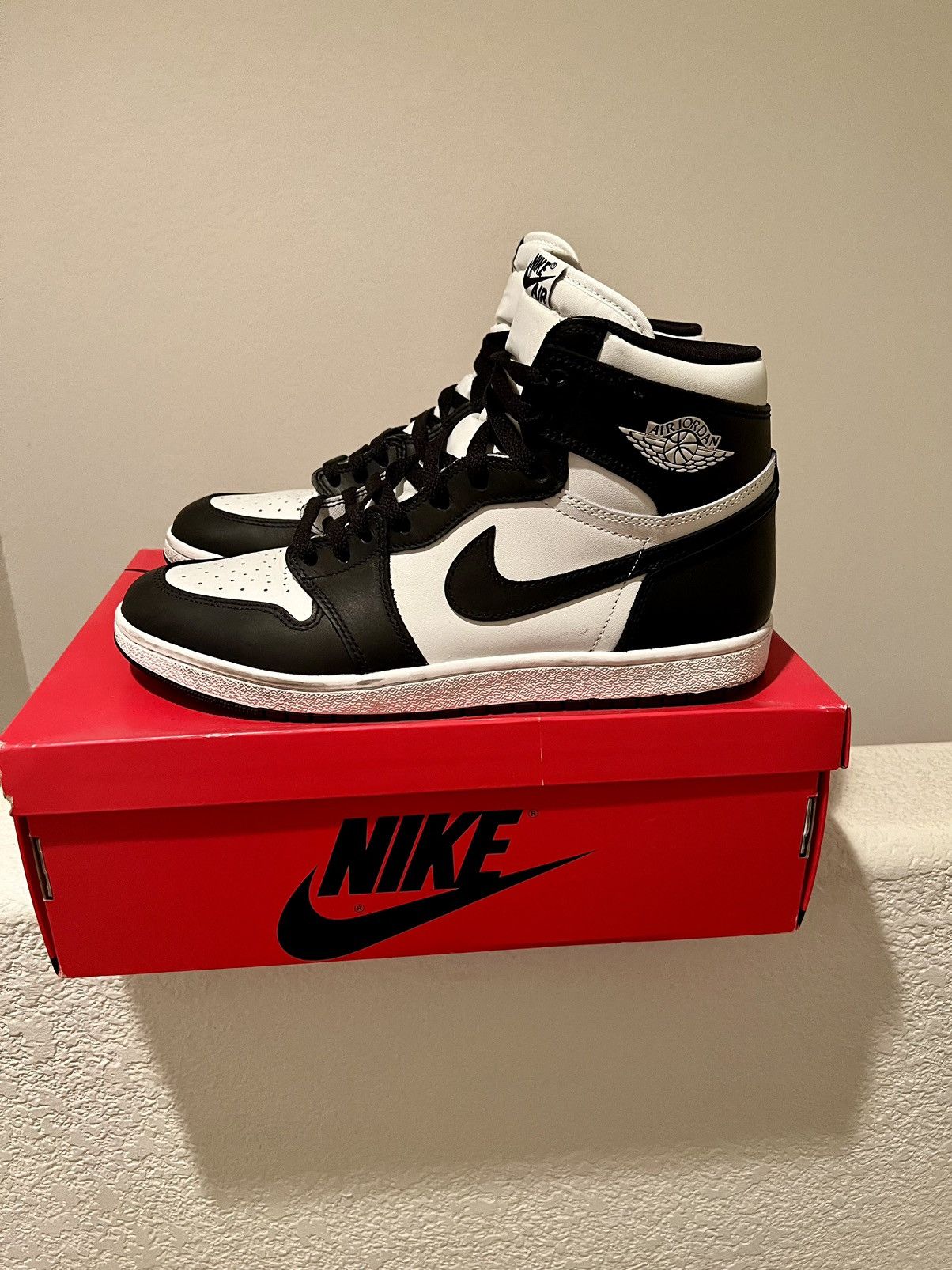 image of Air Jordan 1 Hi 85 Black White Shoes, Men's (Size 12)