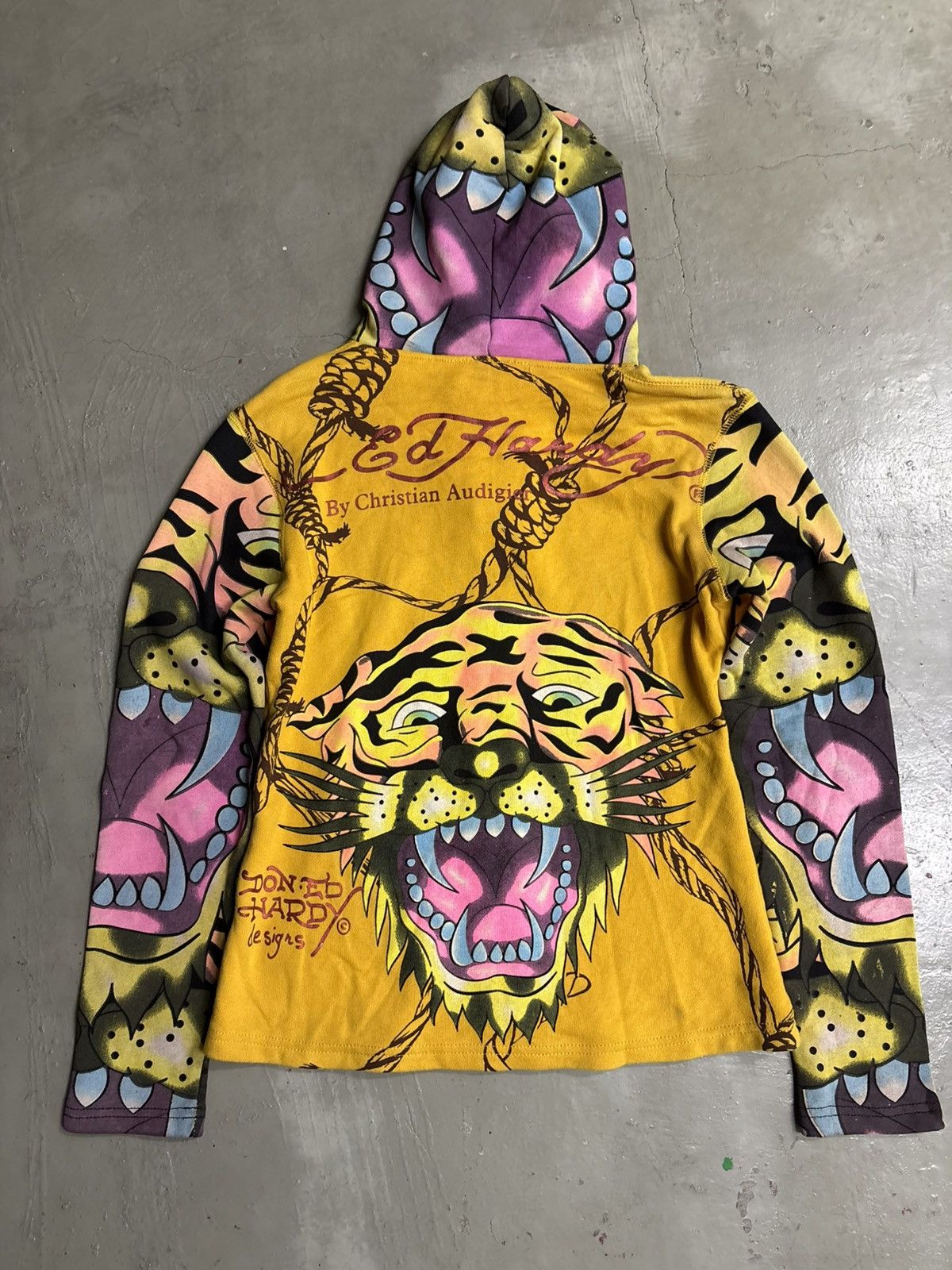 Ed Hardy Ed Hardy Tiger Y2K Rhinestones Skull Print Zip Hoodie Jacket Size US XS / EU 42 / 0 - 10 Thumbnail