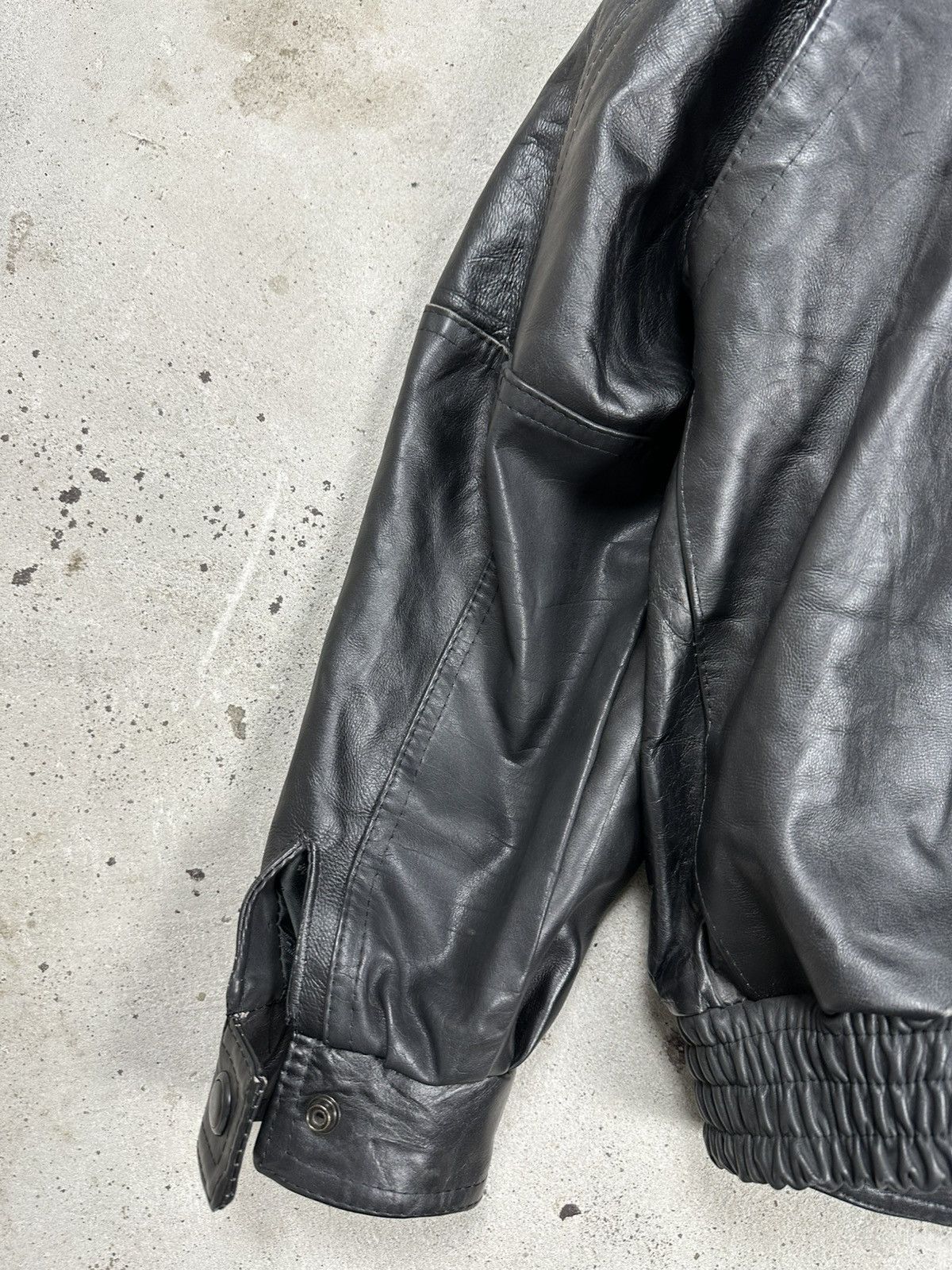 Vintage Vintage 90s Black Leather Utility Ramones Moto Bomber Jacket Size US XXL / EU 58 / 5 - 9 Thumbnail