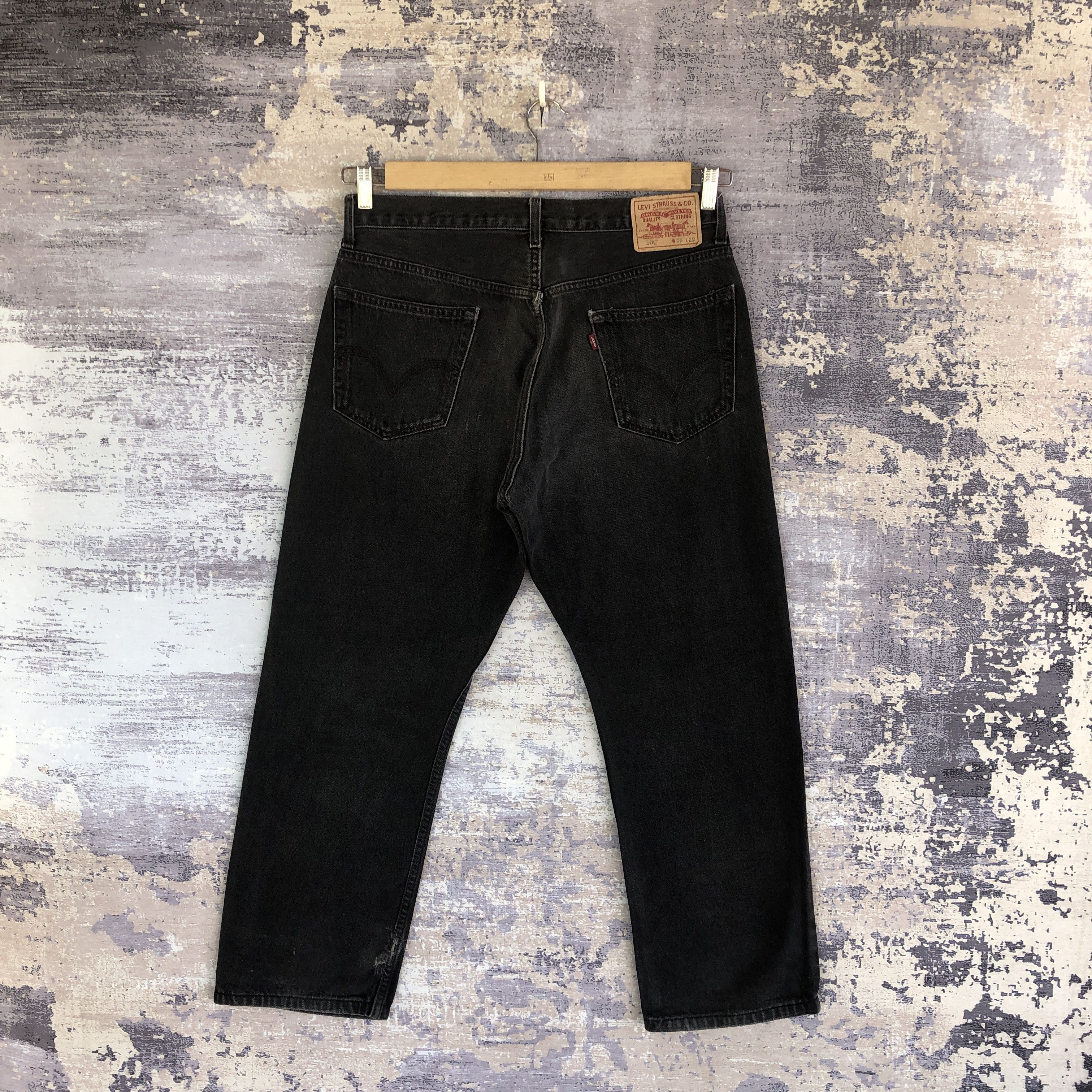 Levi's × Vintage Vintage Levis 505 Light Wash Jeans Levi's Faded Black Denim Size US 34 / EU 50 - 2 Thumbnail