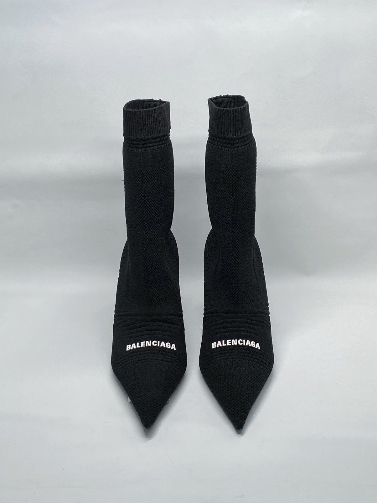 Balenciaga Balenciaga Knife 2.0 logo-appliquéd stretch-knit ankle boots Size US 6 / IT 36 - 4 Thumbnail