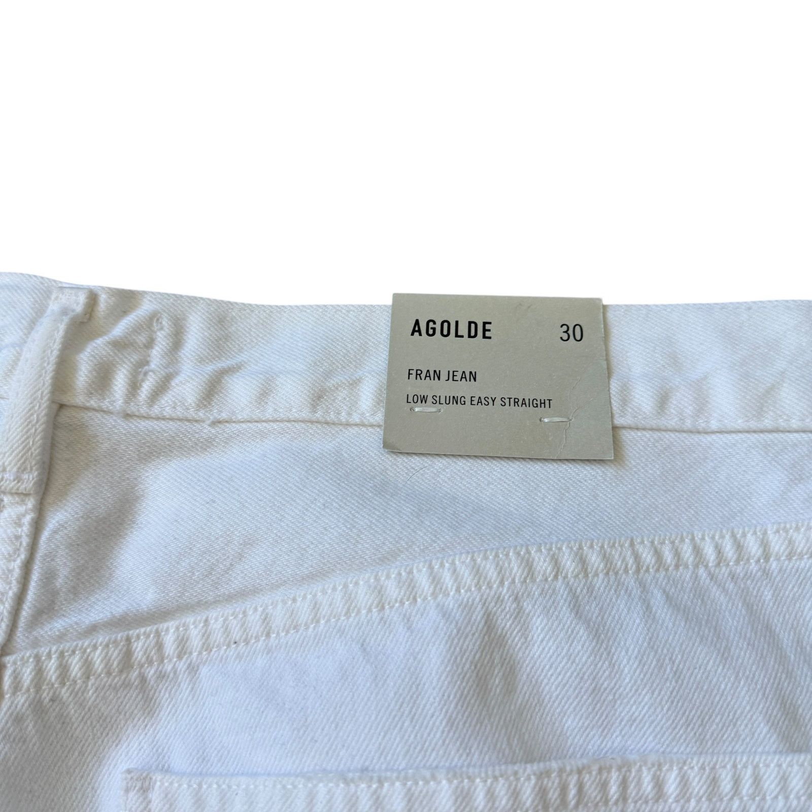 Agolde NEW AGOLDE Fran Low Slung Straight Jean Milkshake Wash White Size 30" / US 8 / IT 44 - 6 Thumbnail