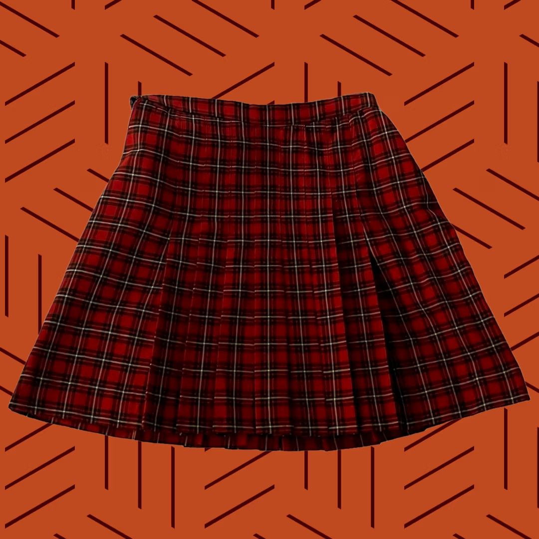Vintage VINTAGE Handmade Red Plaid Skirt Womens Size Small 1960's 1970's Size 28" / US 6 / IT 42 - 1 Thumbnail