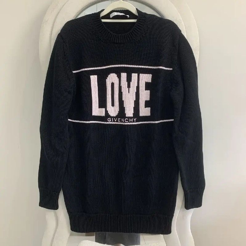 Givenchy Givenchy Black Knit Sweater with LOVE Design 0089 Size XS / US 0-2 / IT 36-38 - 1 Thumbnail