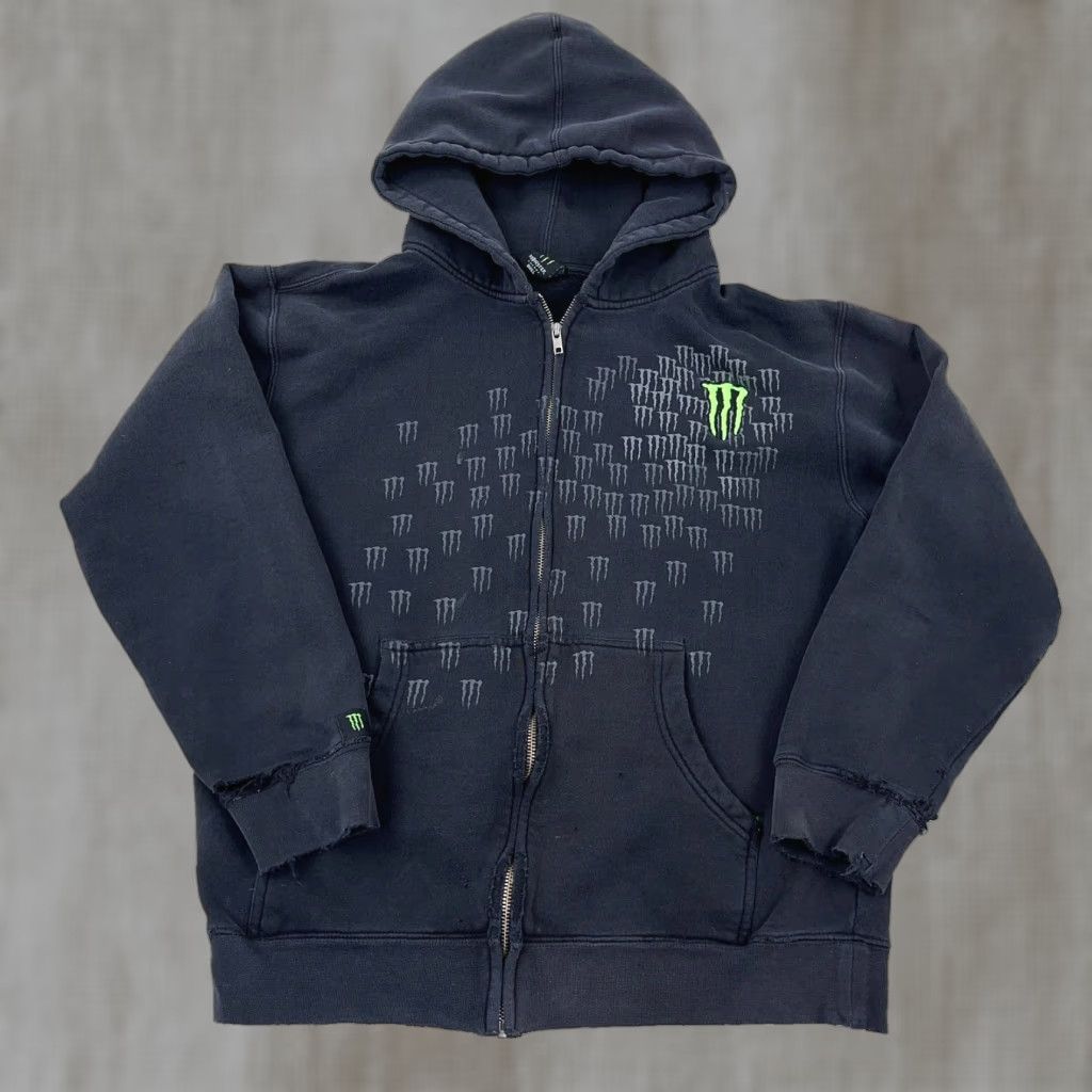 Thrasher VINTAGE Monster Energy Hoodie Men Small Full Zip Grunge Y2K Skate Logo Black Polyester Fleece All Seasons Classic Sports 90s Mens Size US S / EU 44-46 / 1 - 1 Thumbnail