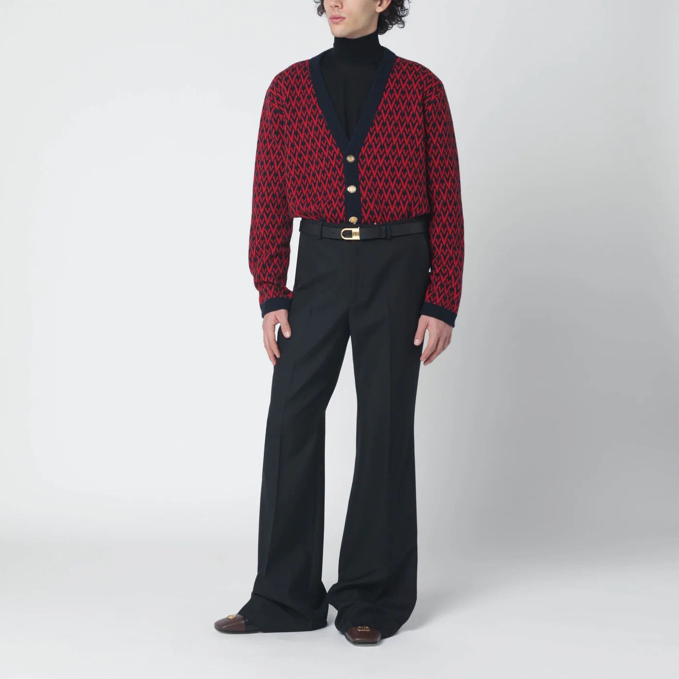 Valentino o1d2blof0326 Wool Pants in Black Size US 32 / EU 48 - 1 Thumbnail