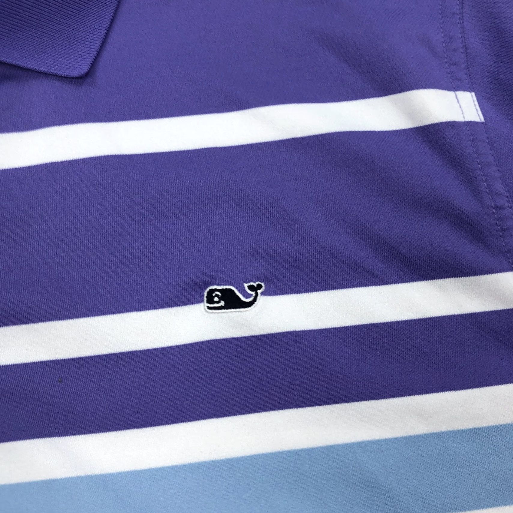 Vineyard Vines Vineyard Vines Performance Polo Shirt Men's L Striped Purple Pink Blue White Embroidered Whale Button Short Sleeve Golf Casual Activewear Size US L / EU 52-54 / 3 - 2 Thumbnail