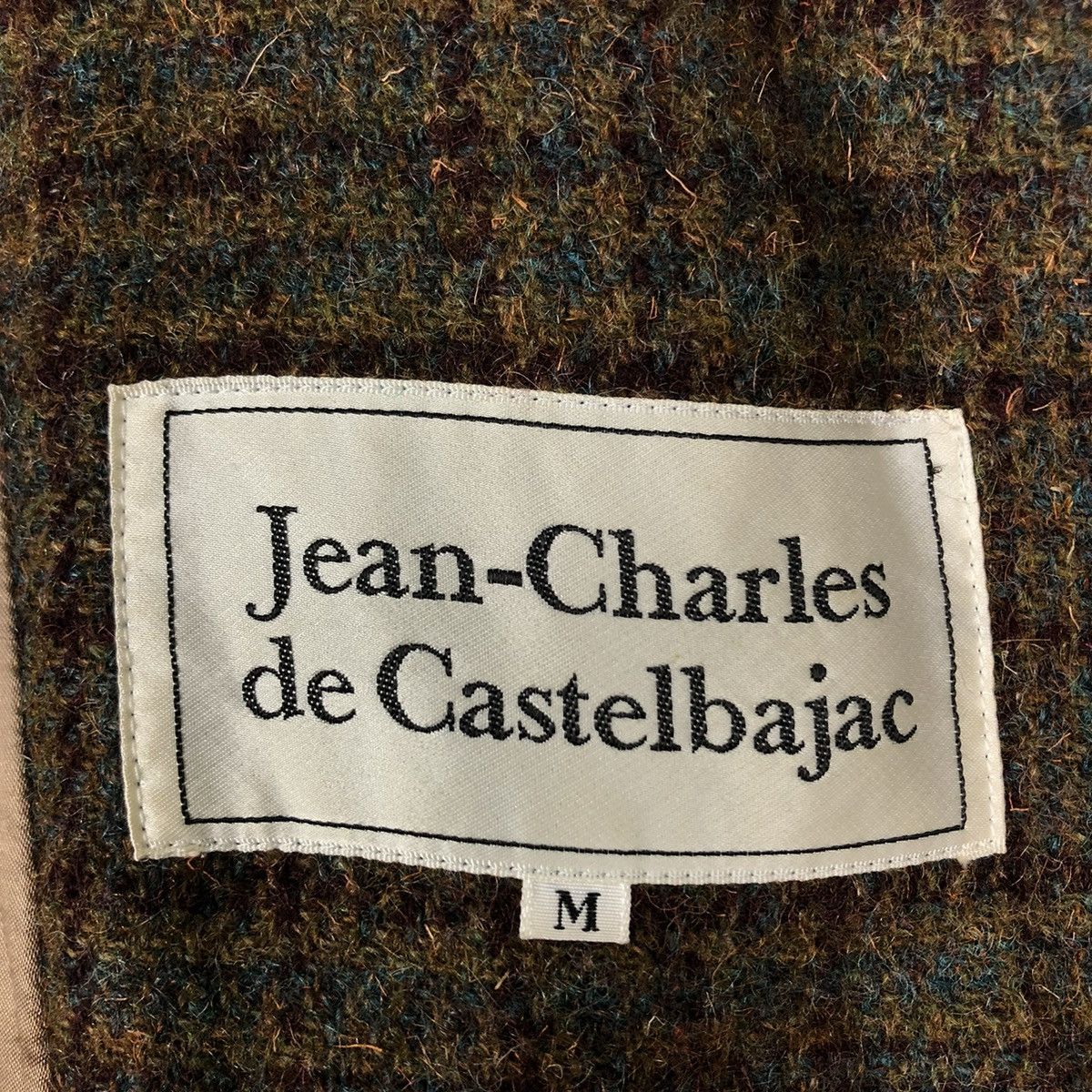 Jean Charles De Castelbajac 🔥VINTAGE WOOL HERRINGBONE BOMBER JACKET TARTAN DESIGN Size US M / EU 48-50 / 2 - 19 Thumbnail