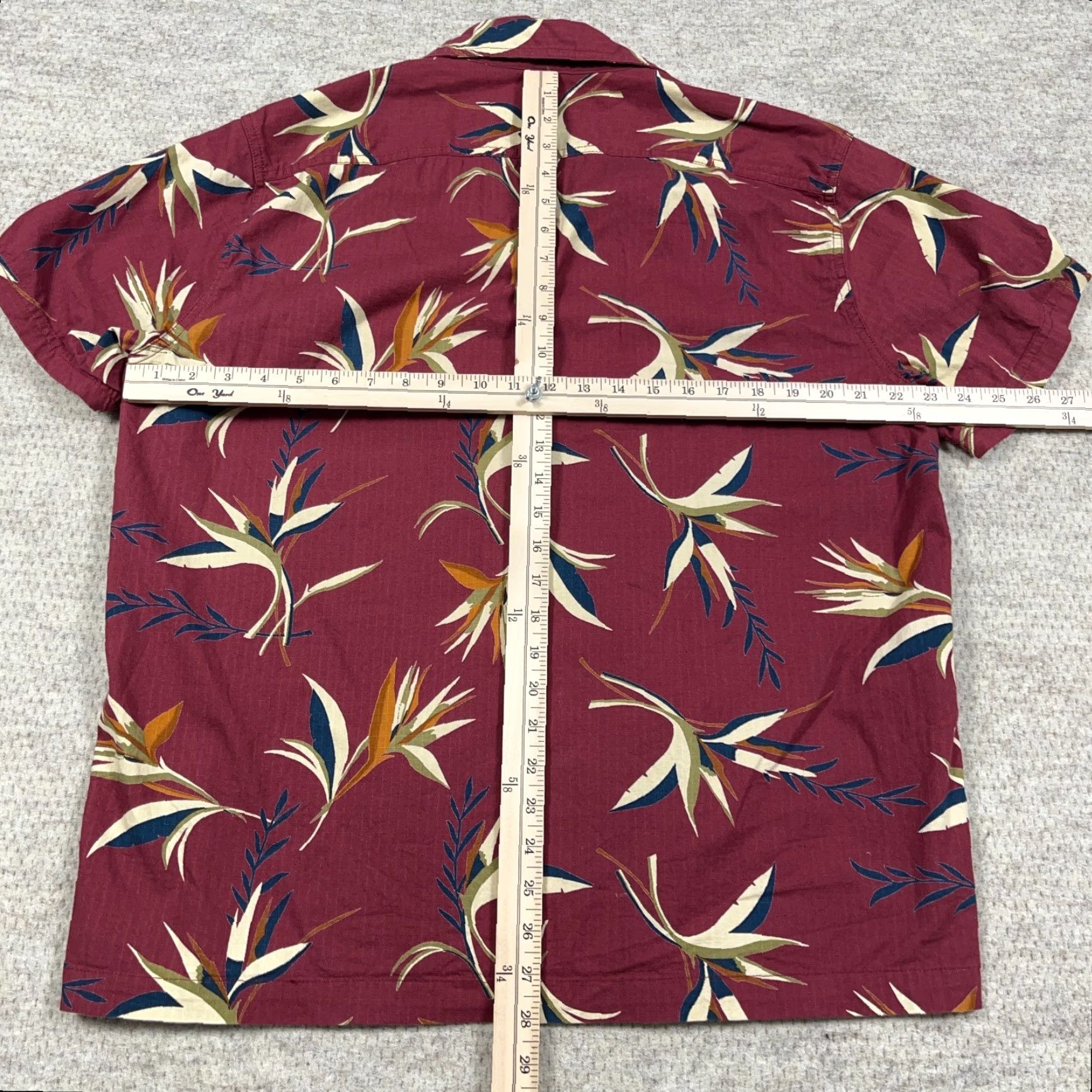 Wallace & Barnes Wallace & Barnes Shirt Men Large Red Button Up Floral Hawaiian Rip Stop Loop Size US L / EU 52-54 / 3 - 6 Thumbnail