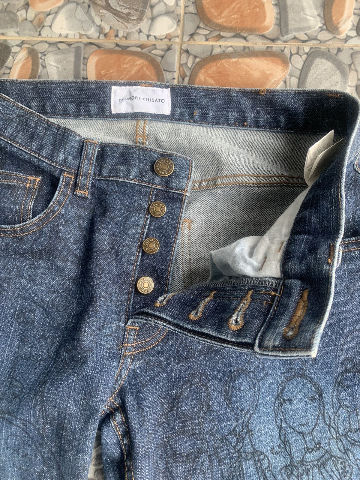 Issey Miyake × Tsumori Chisato × Vintage Tsumori Chisato Japan Overprint Skinny Jeans Size 26" / US 2 / IT 38 - 8 Thumbnail