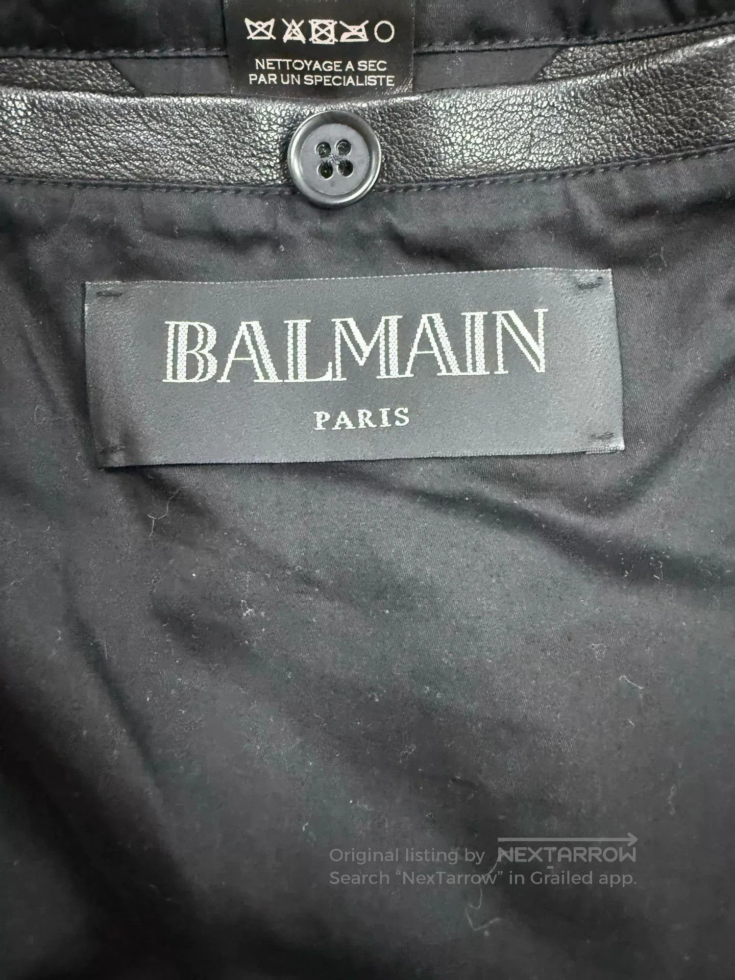 Balmain Balmain Men's Black Leather Biker Jacket. Size US S / EU 44-46 / 1 - 4 Thumbnail
