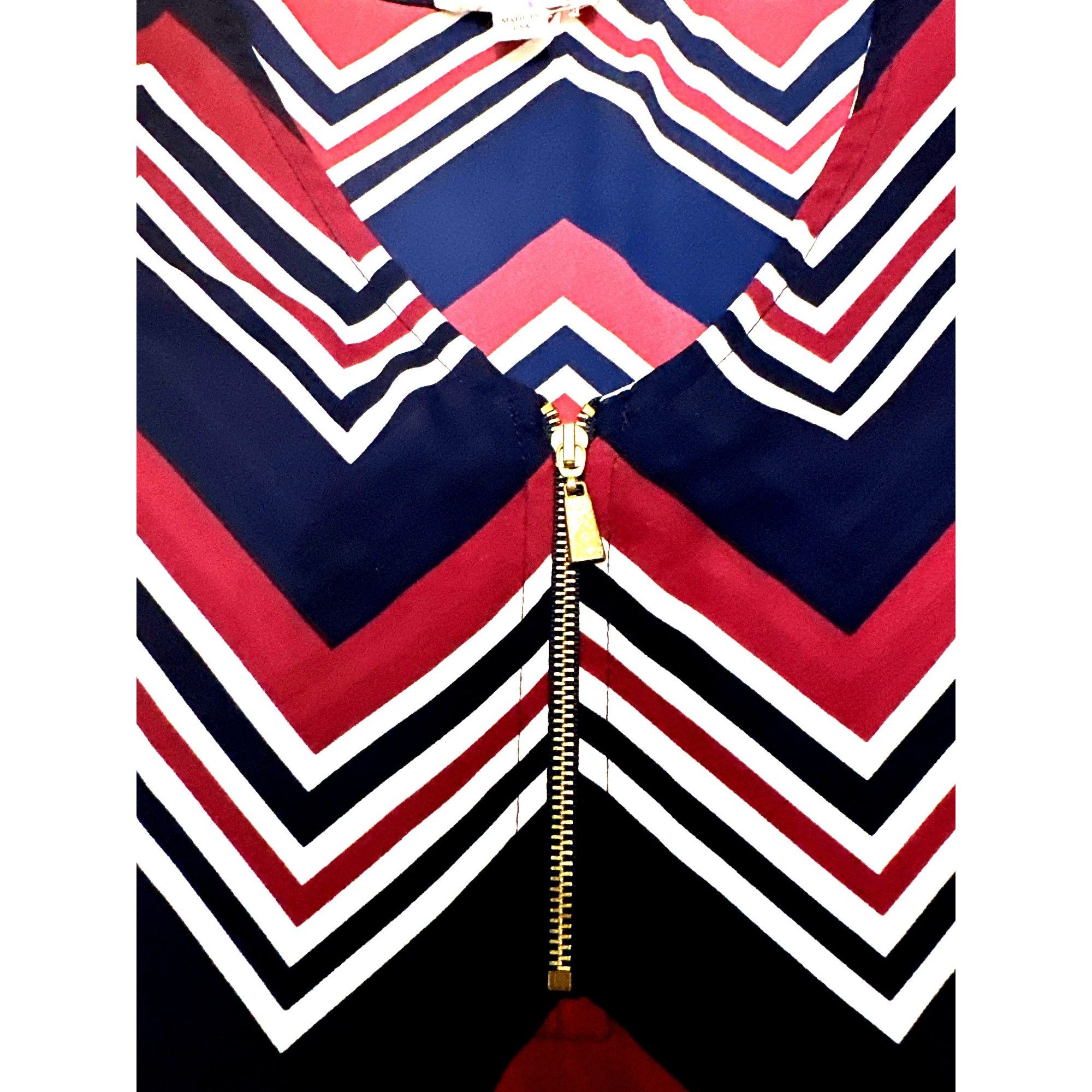 Other A'Gaci Sheer Chevron Print V Neck Blouse Large All Polyester Size L / US 10 / IT 46 - 7 Thumbnail